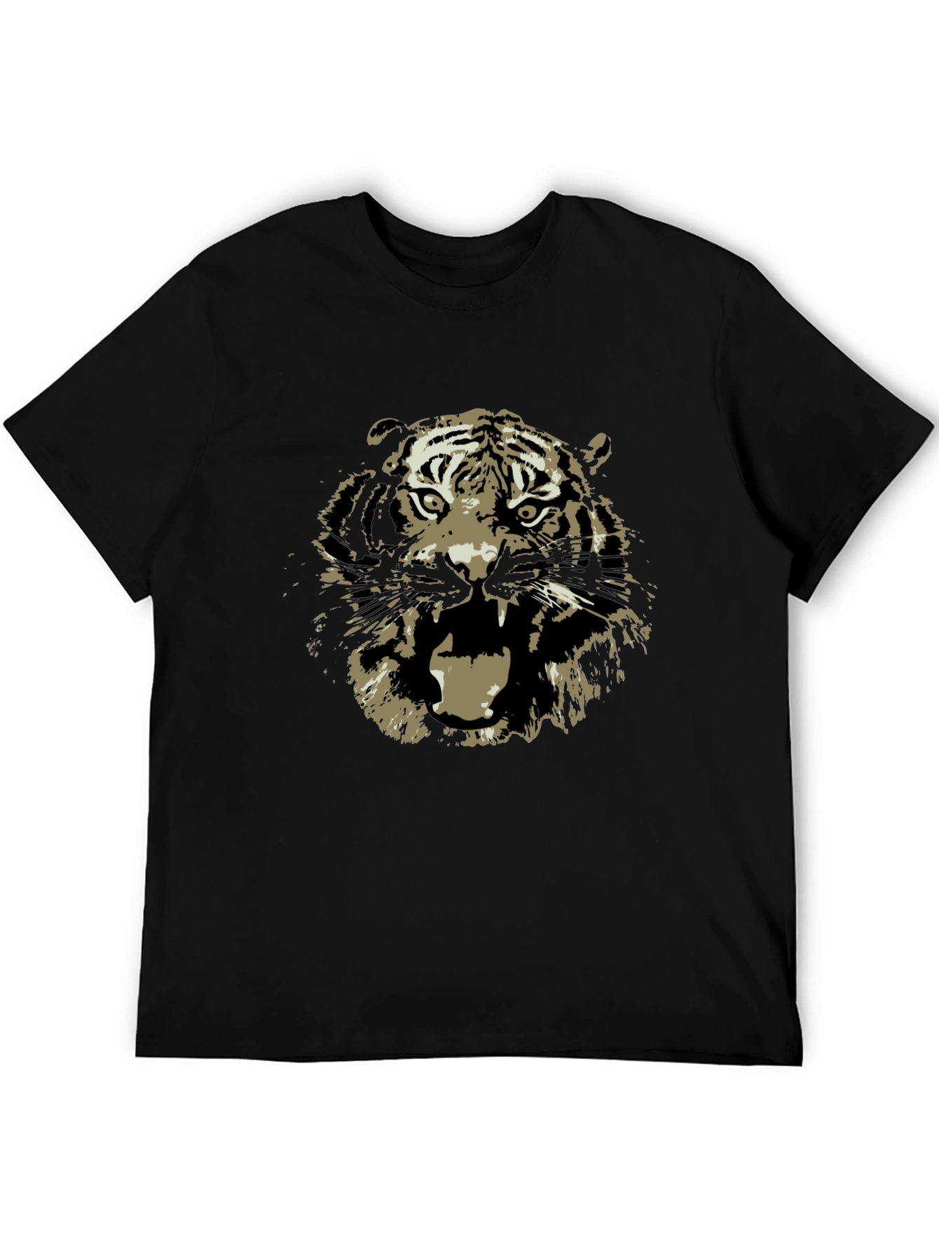 Black Tiger Graphic Tee - Bold Animal Print