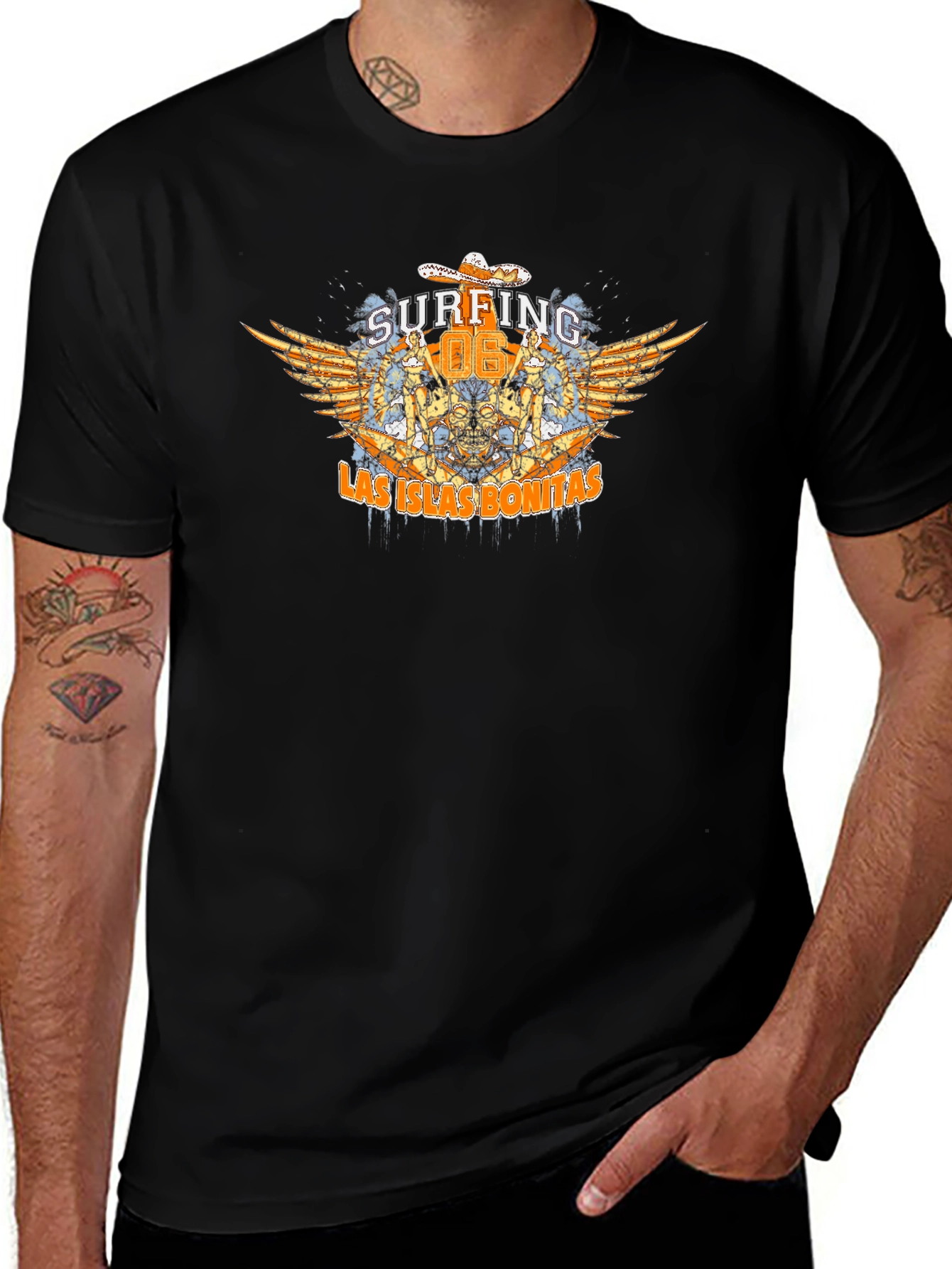 Surfing Las Islas Bonitas Mens T-Shirt