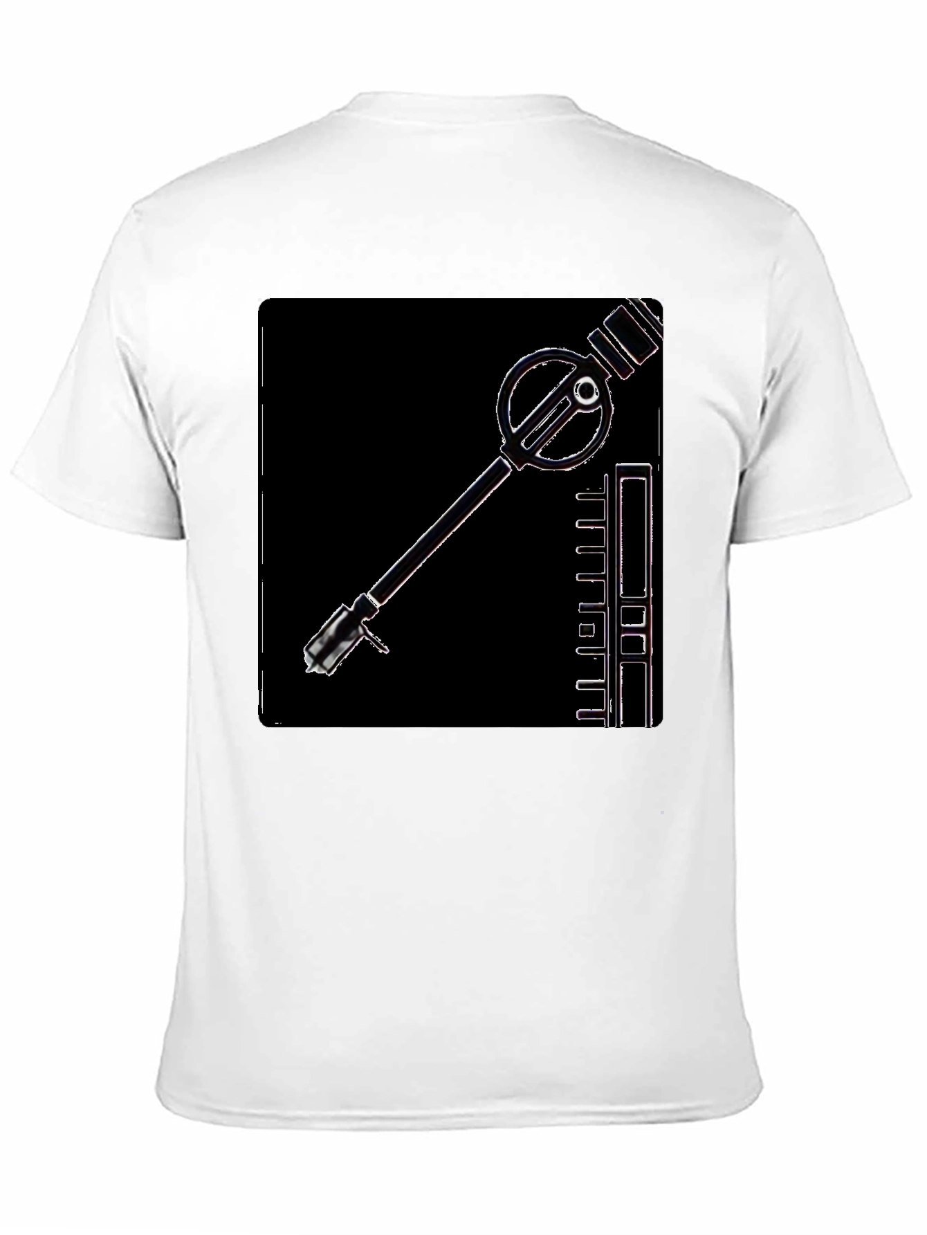 Retro Sci-Fi Gadget Graphic Tee - Black Cotton T-Shirt