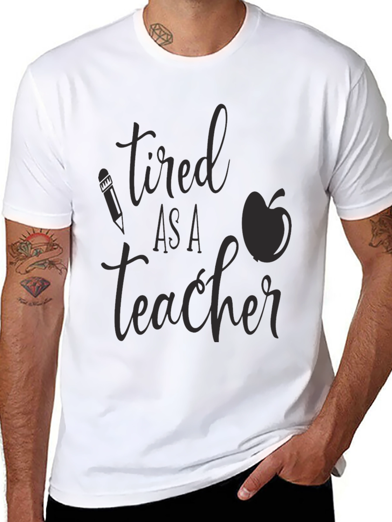 Tired As a Teacher Graphic Tee