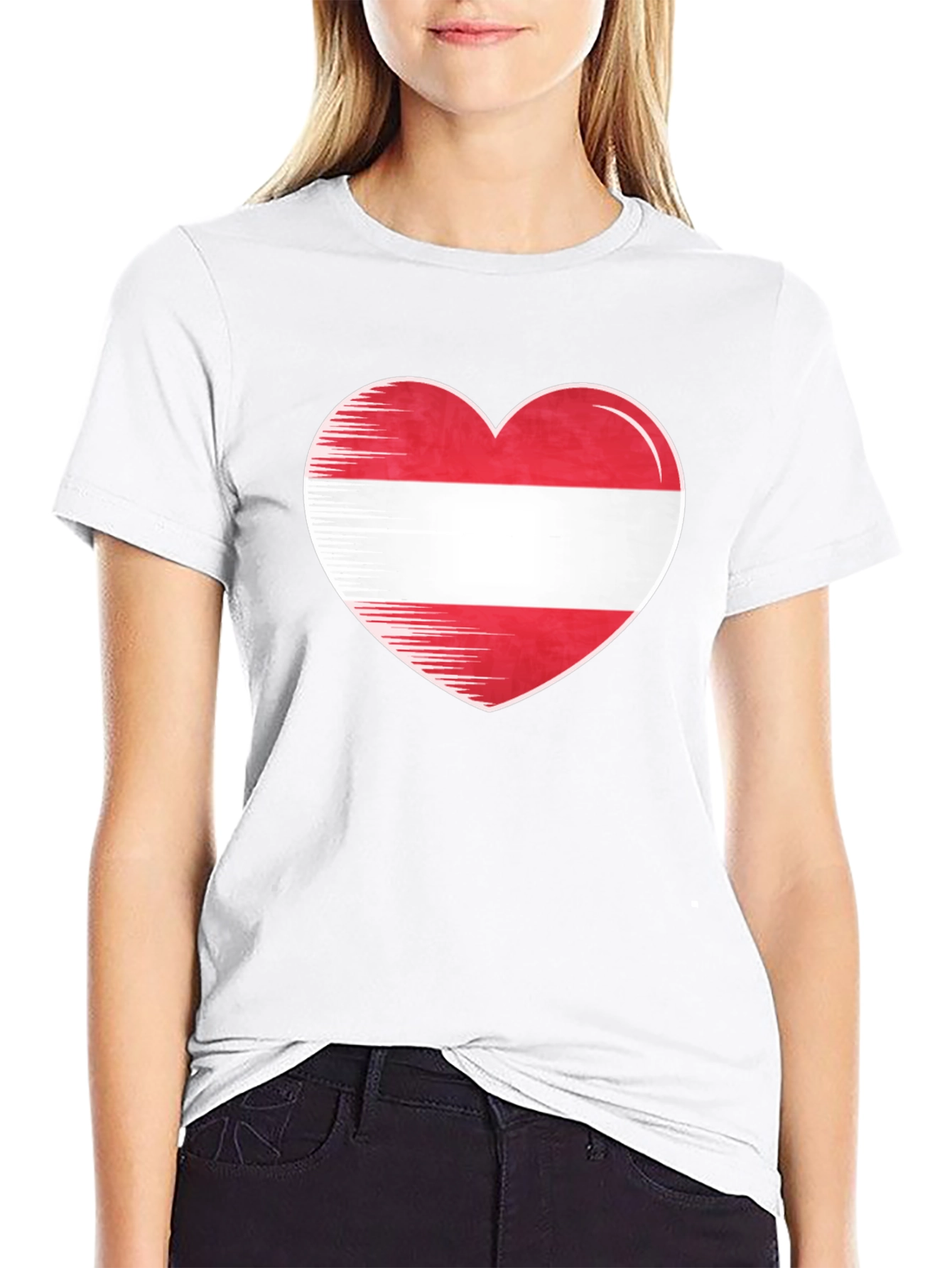 Austrian Flag Heart T-Shirt - Show Your Love!