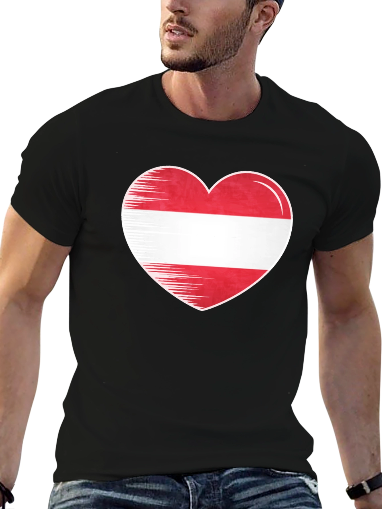 Austrian Flag Heart T-Shirt - Show Your Love!