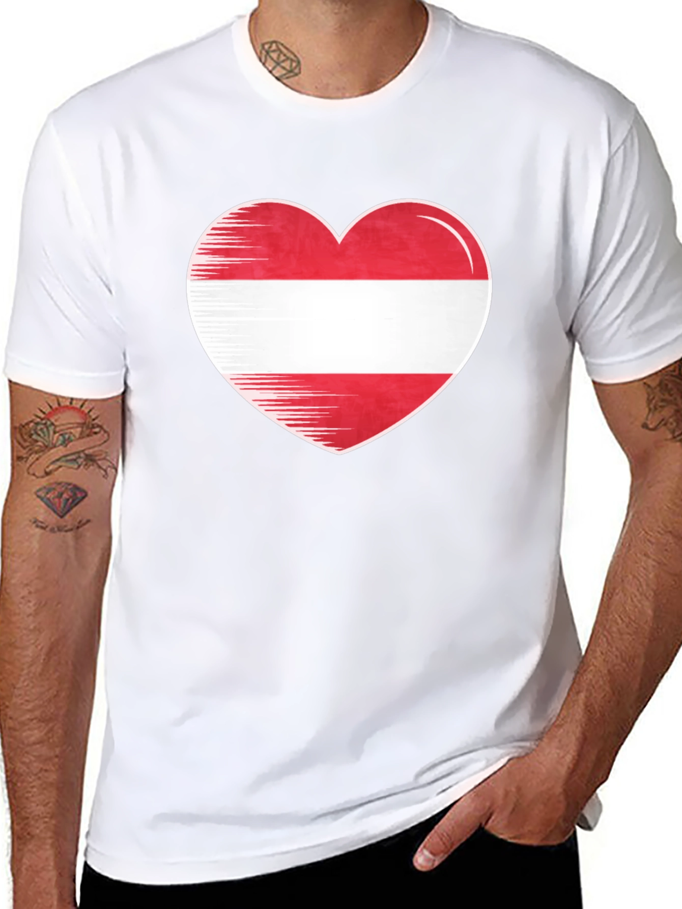 Austrian Flag Heart T-Shirt - Show Your Love!