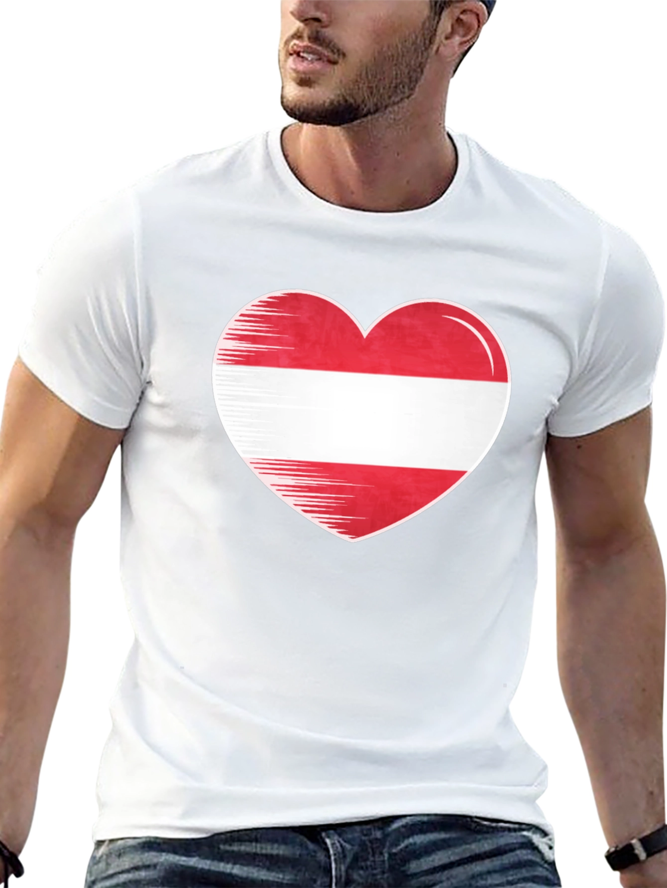 Austrian Flag Heart T-Shirt - Show Your Love!