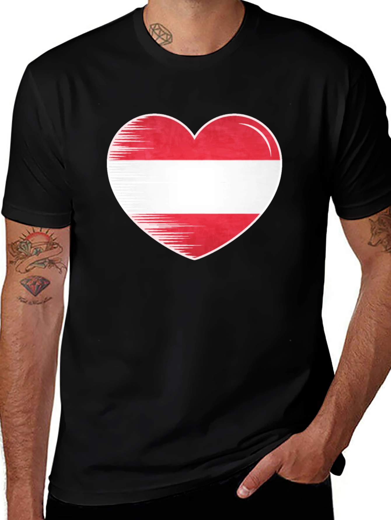 Austrian Flag Heart T-Shirt - Show Your Love!