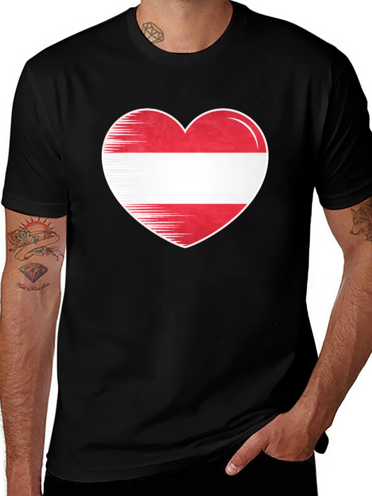Austrian Flag Heart T-Shirt - Show Your Love!