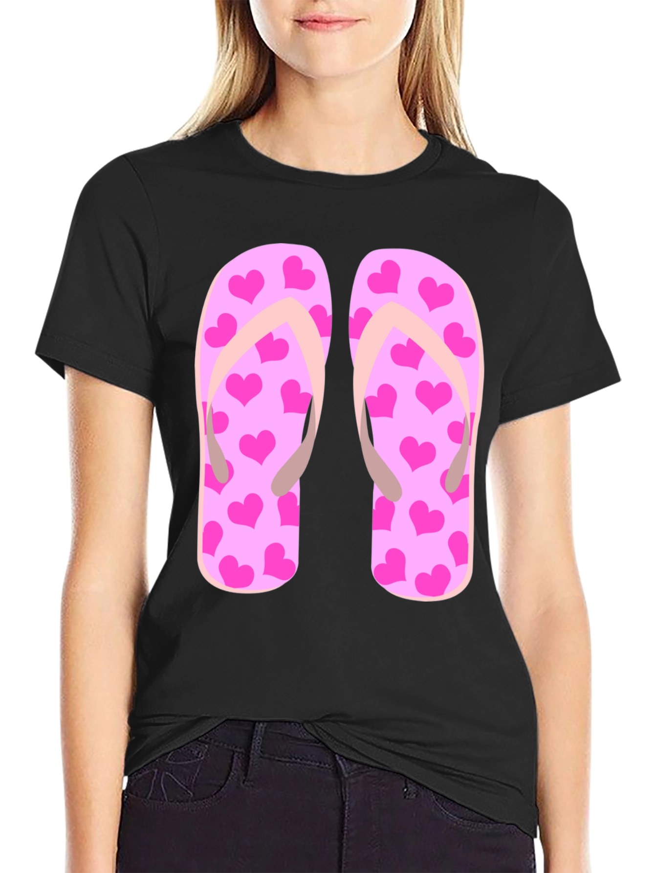 Flip Flop Heart Print Tee