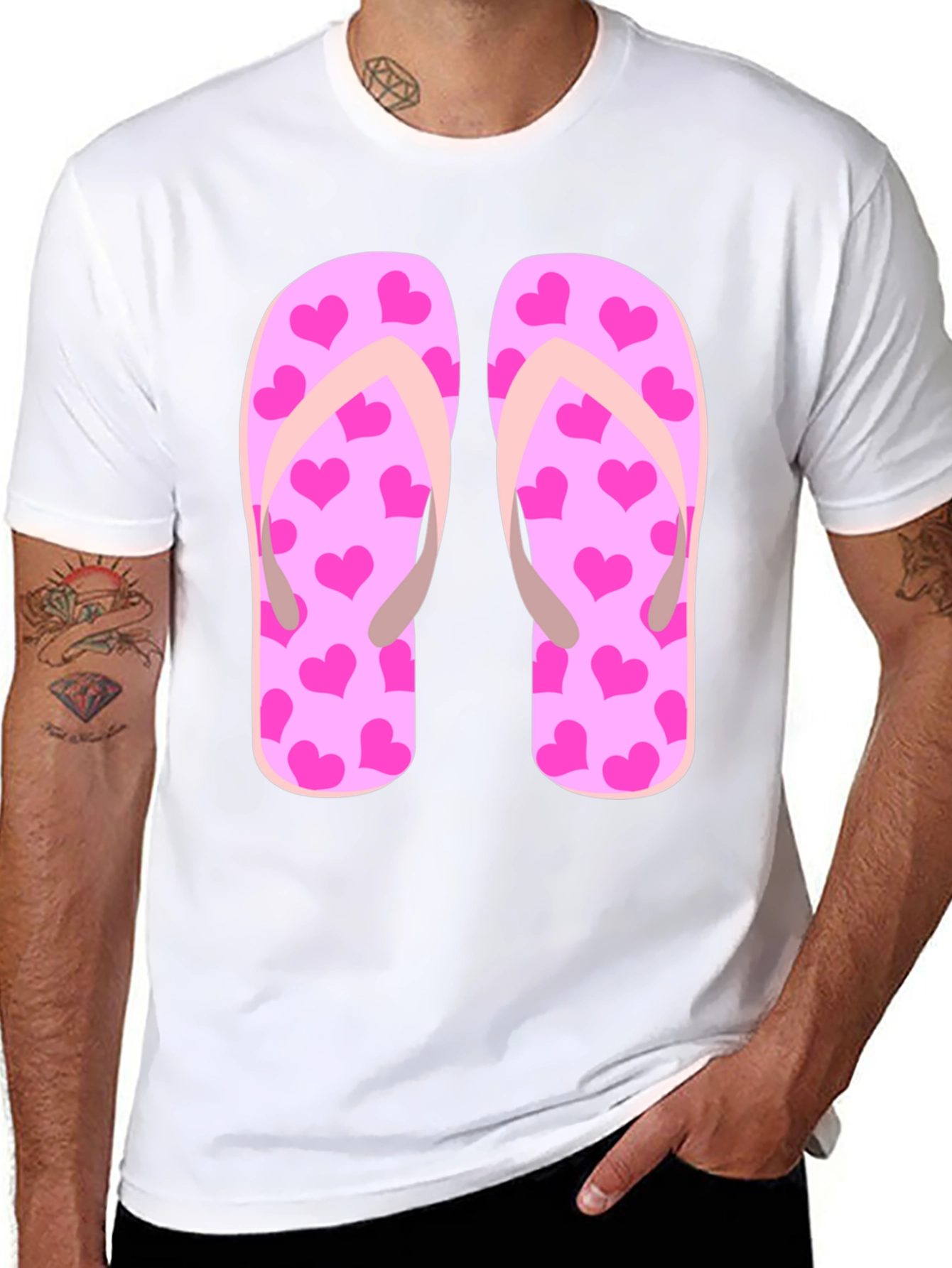 Flip Flop Heart Print Tee