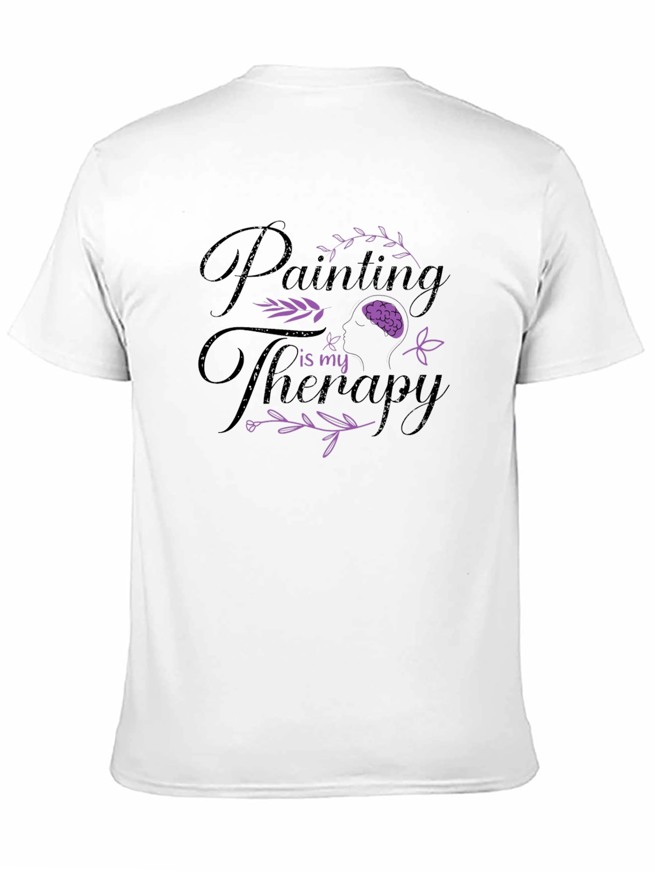 Painting is My Therapy Black Graphic T-Shirt