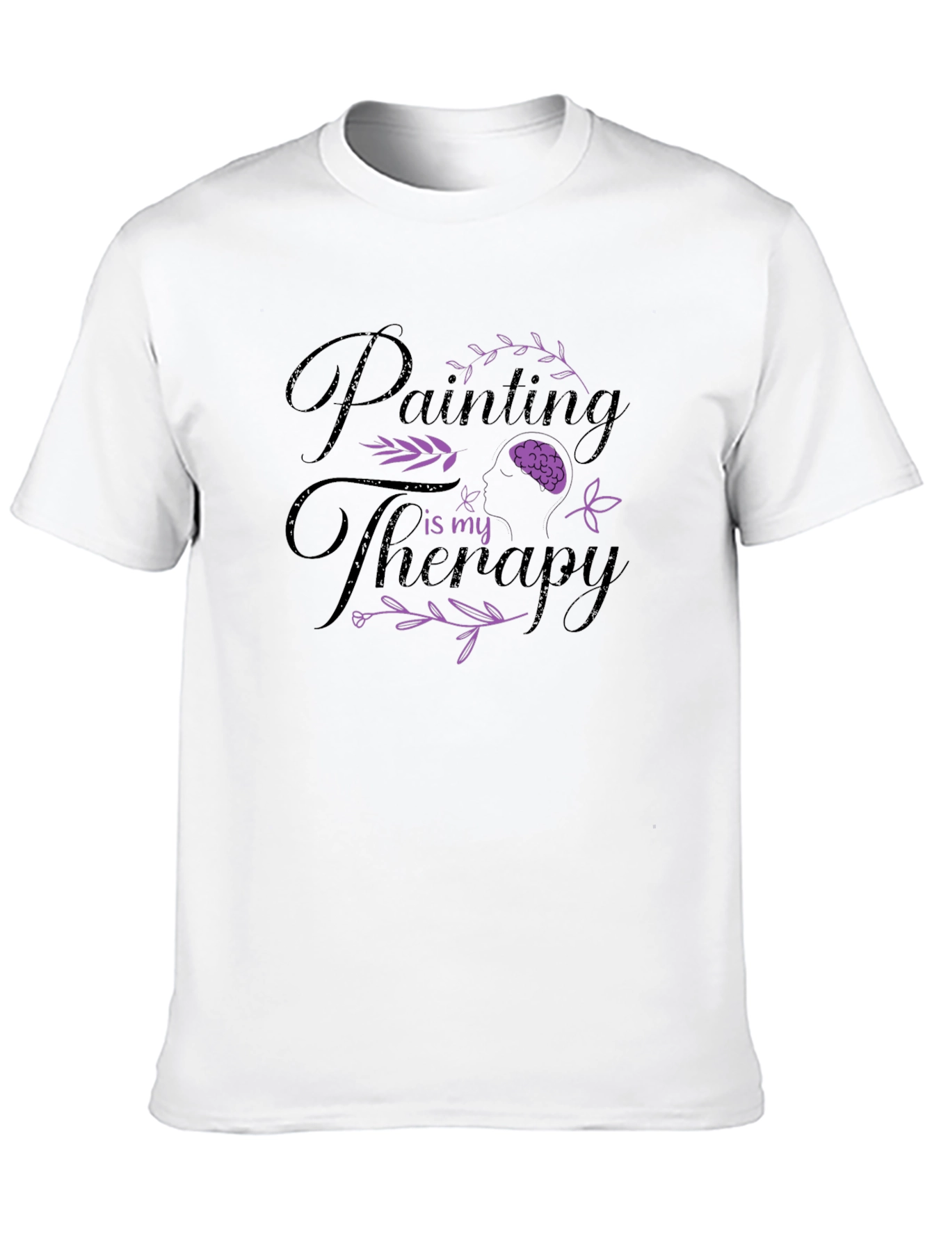 Painting is My Therapy Black Graphic T-Shirt