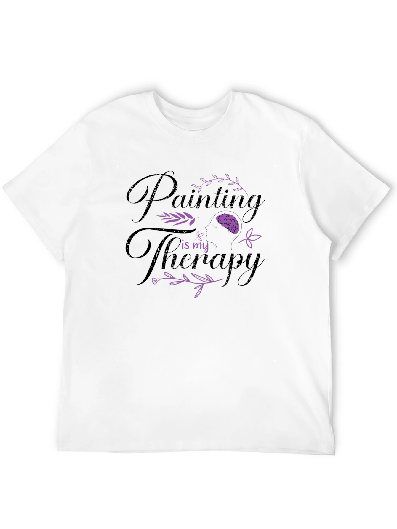 Painting is My Therapy Black Graphic T-Shirt