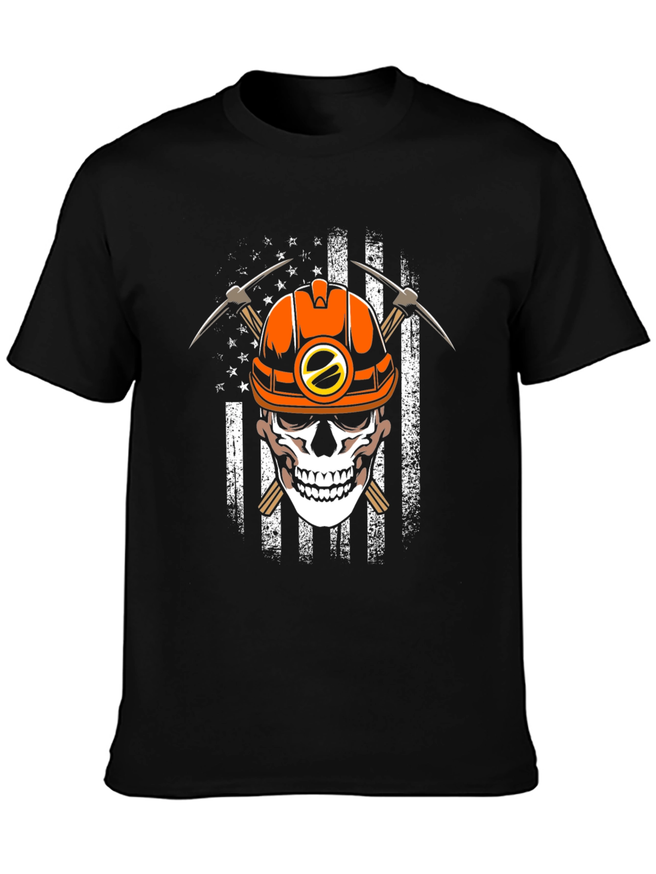 Miner Skull American Flag T-Shirt
