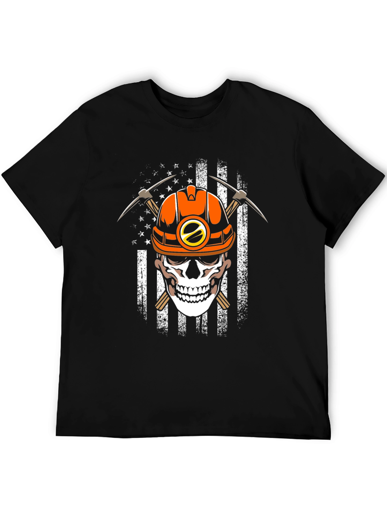 Miner Skull American Flag T-Shirt