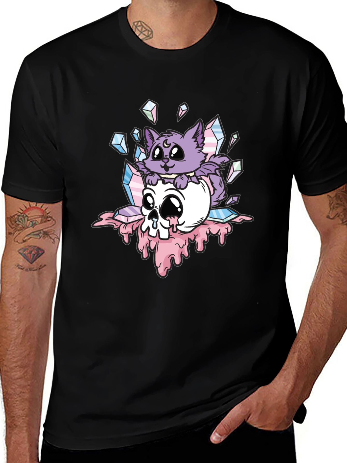 Gothic Cat Skull T-Shirt