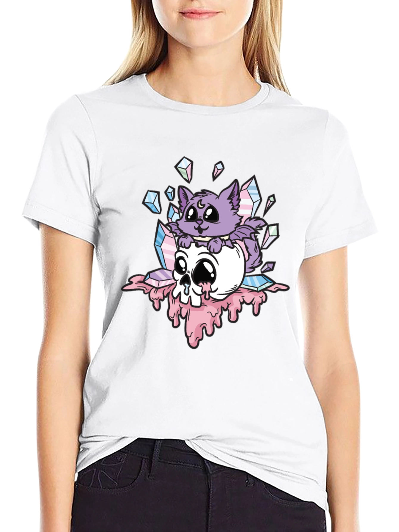 Gothic Cat Skull T-Shirt