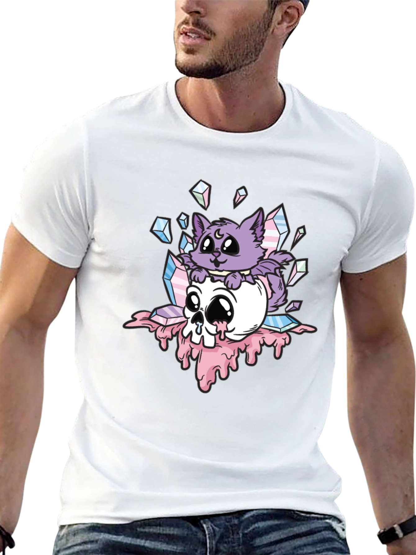 Gothic Cat Skull T-Shirt