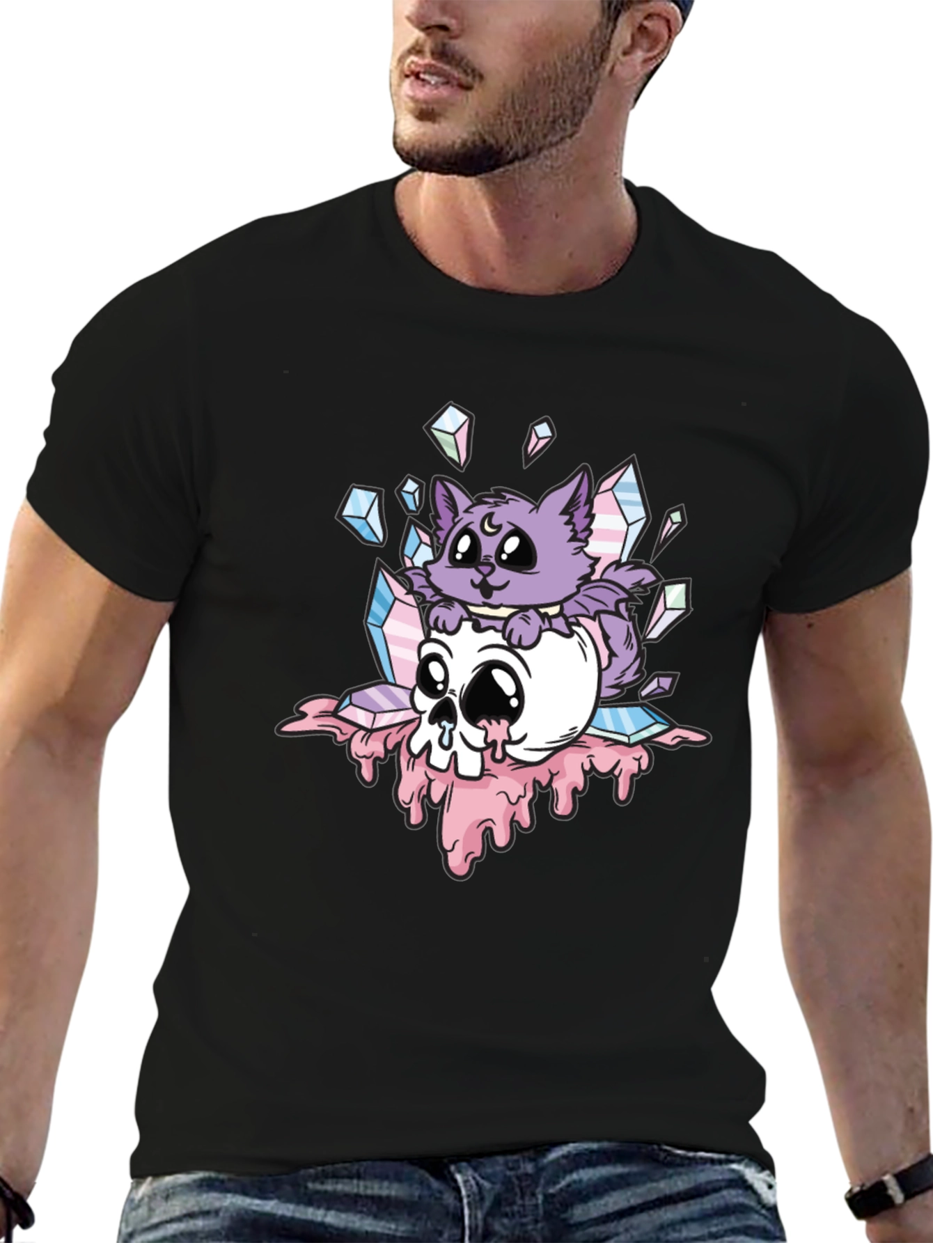 Gothic Cat Skull T-Shirt