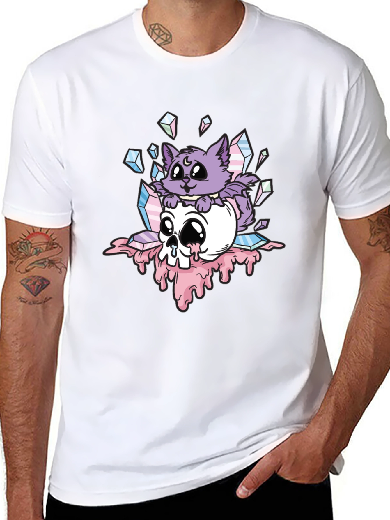 Gothic Cat Skull T-Shirt
