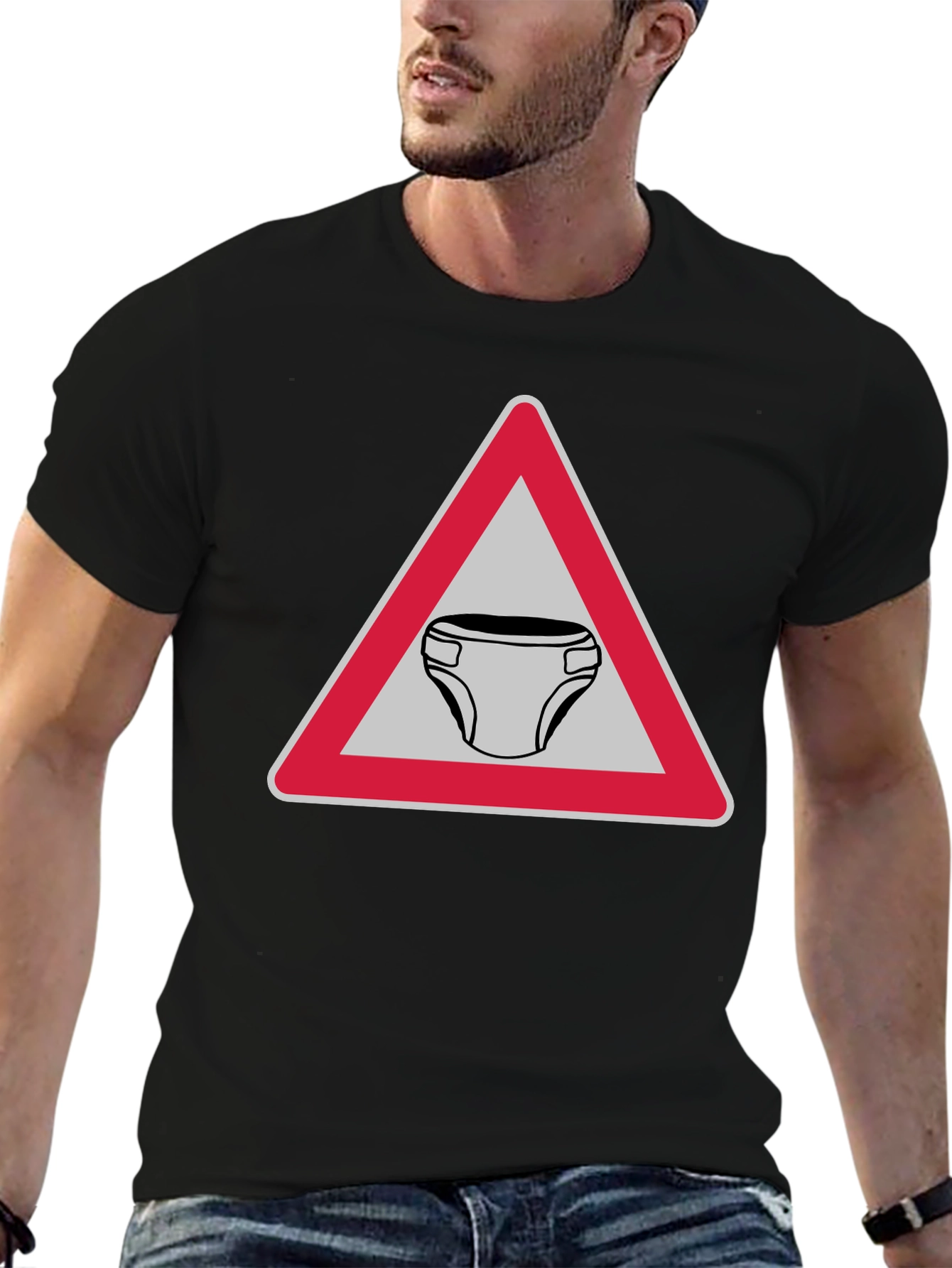 Funny Diaper Zone T-Shirt Novelty Adult Humor Tee