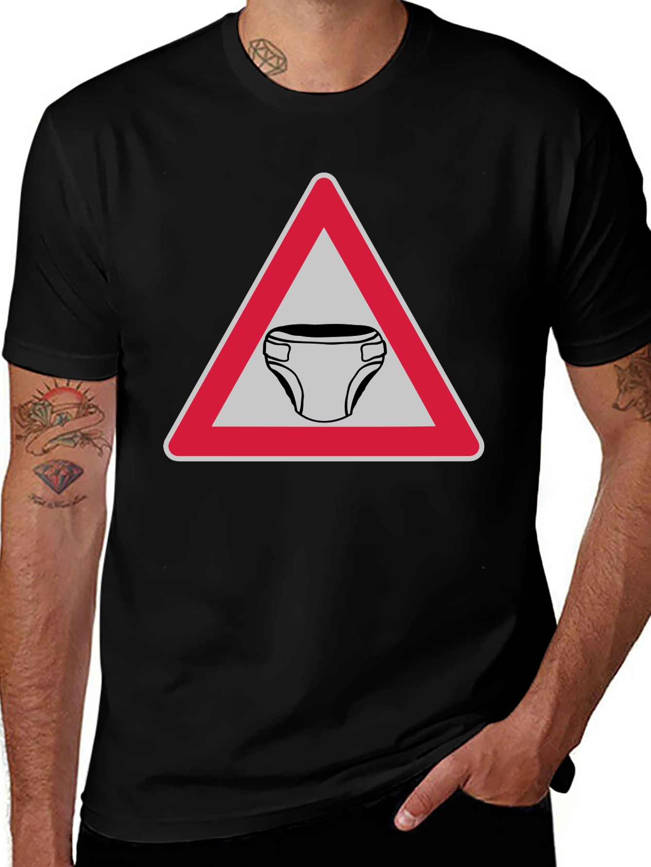 Funny Diaper Zone T-Shirt Novelty Adult Humor Tee