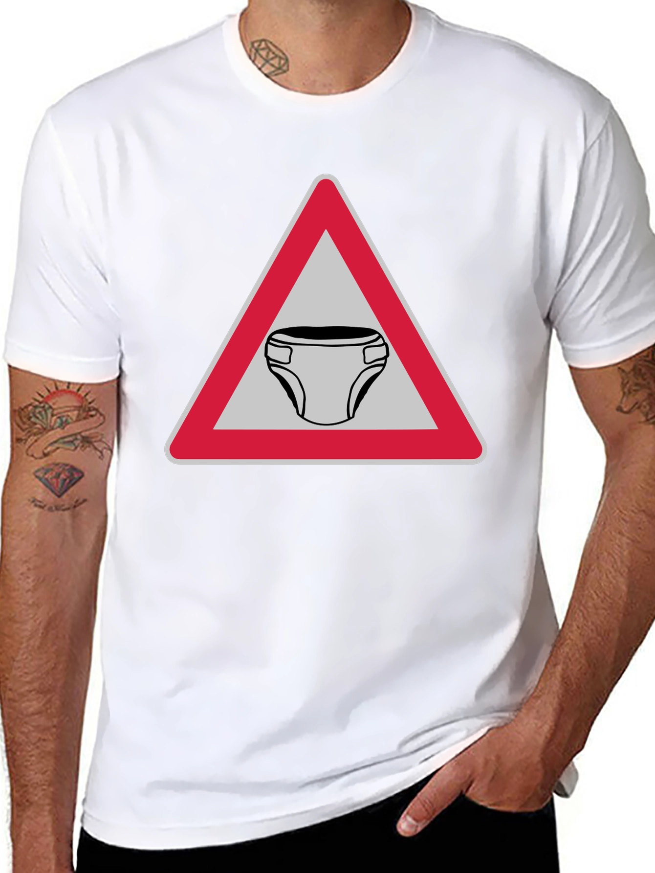 Funny Diaper Zone T-Shirt Novelty Adult Humor Tee