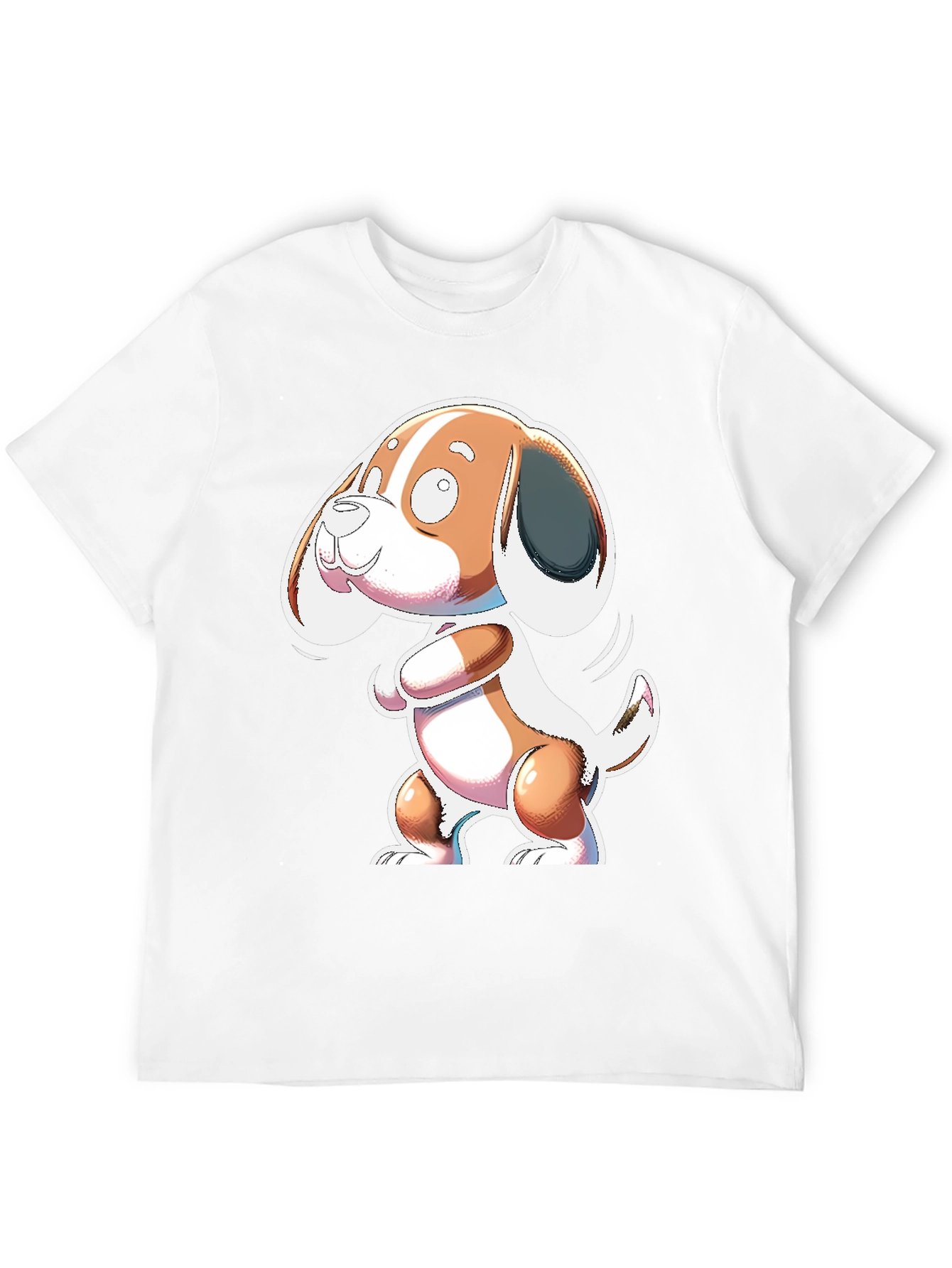 Cartoon Dog Graphic Black T-Shirt