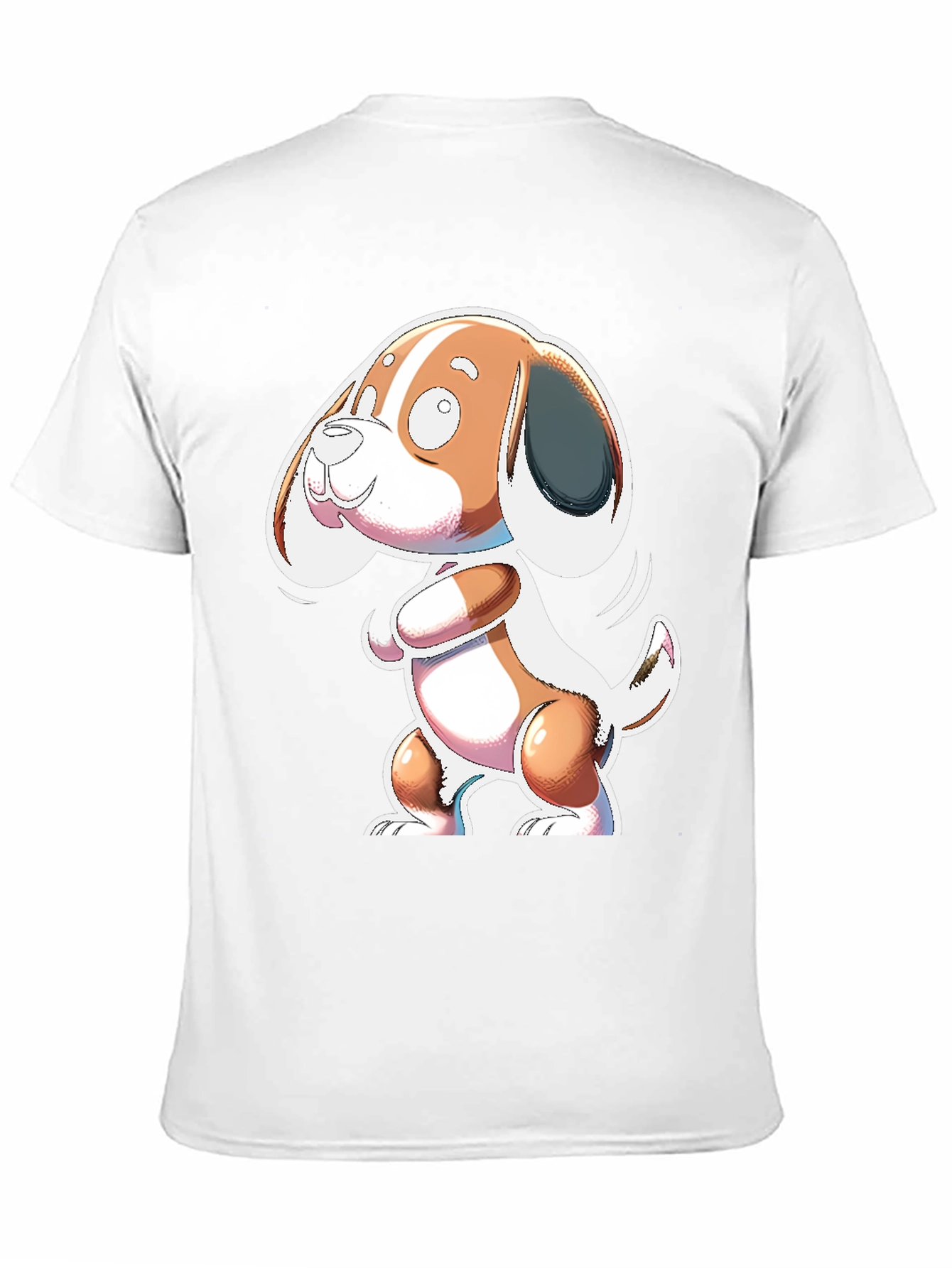 Cartoon Dog Graphic Black T-Shirt