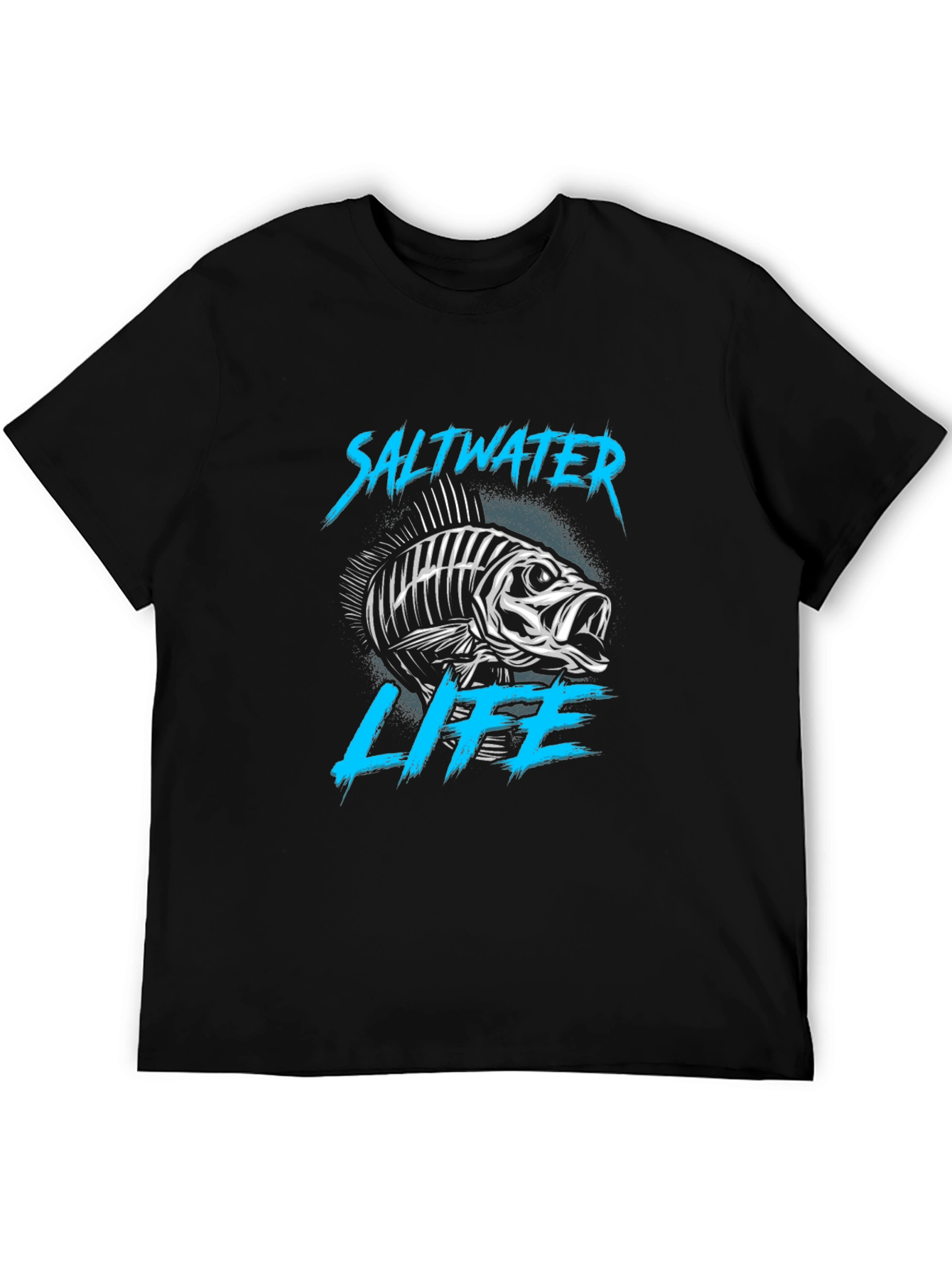 Saltwater Life Black T-Shirt - Fish Graphic Tee