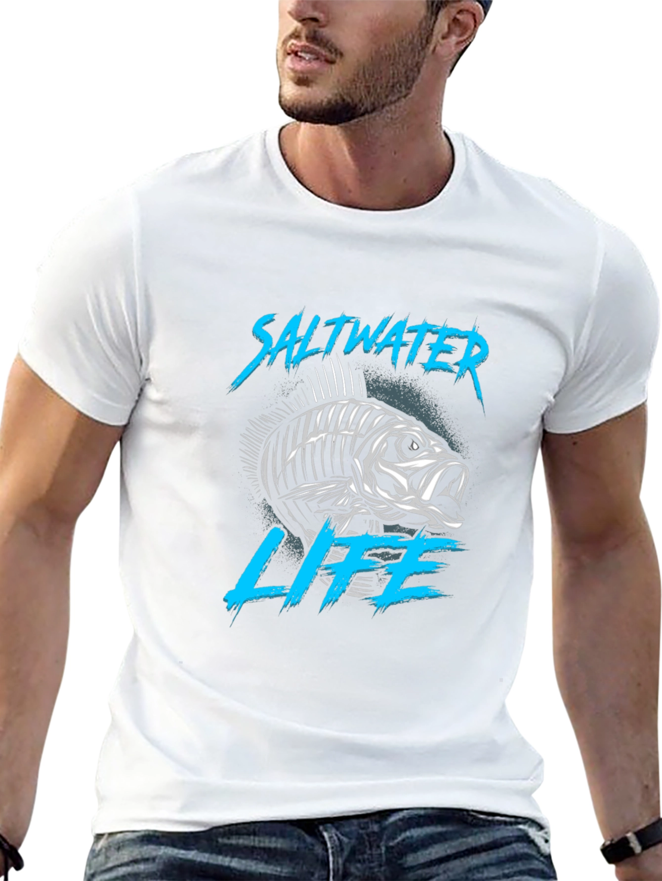 Saltwater Life Black T-Shirt - Fish Graphic Tee