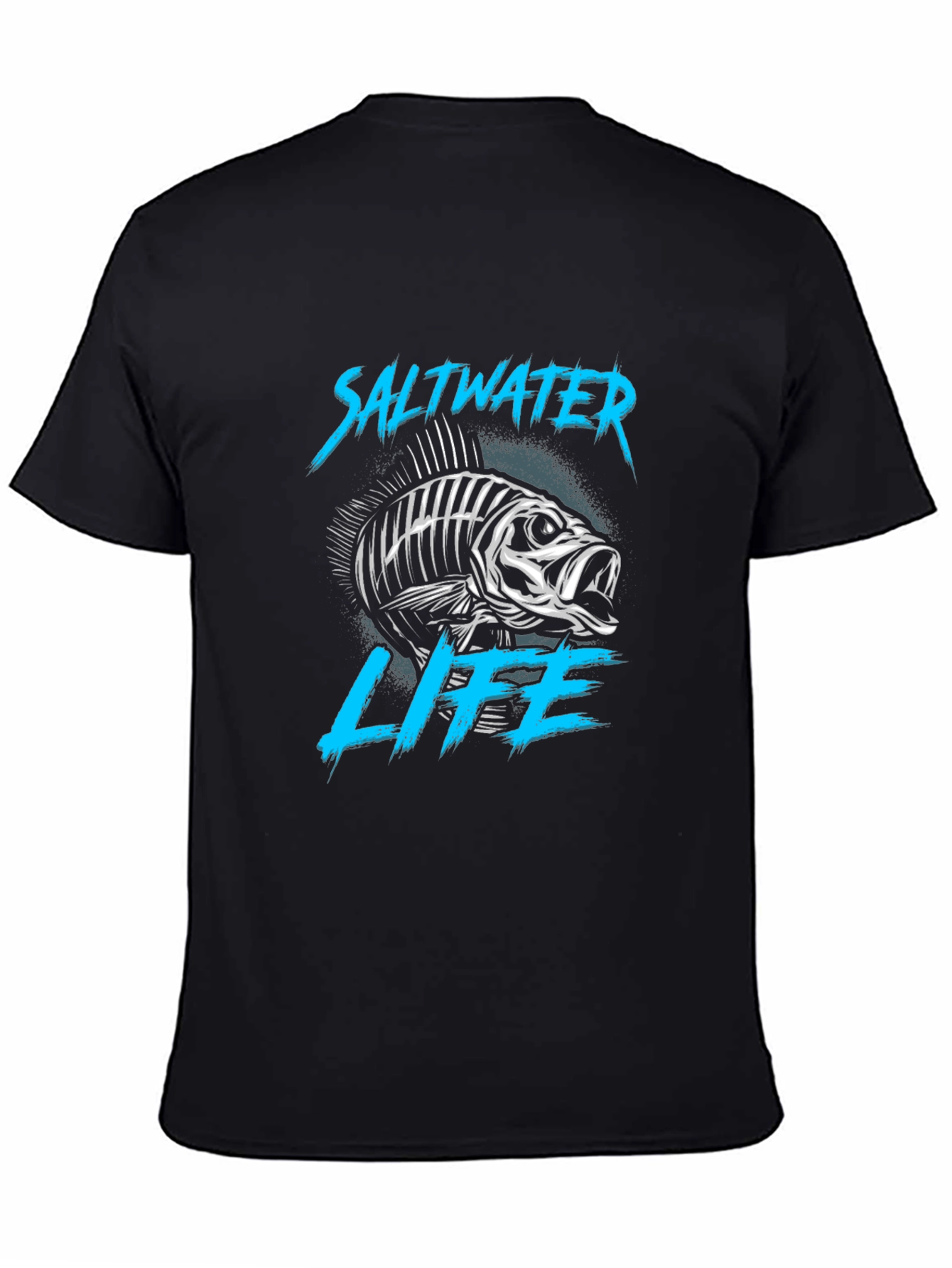 Saltwater Life Black T-Shirt - Fish Graphic Tee