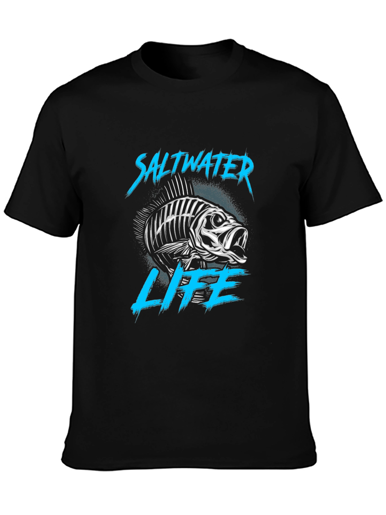 Saltwater Life Black T-Shirt - Fish Graphic Tee