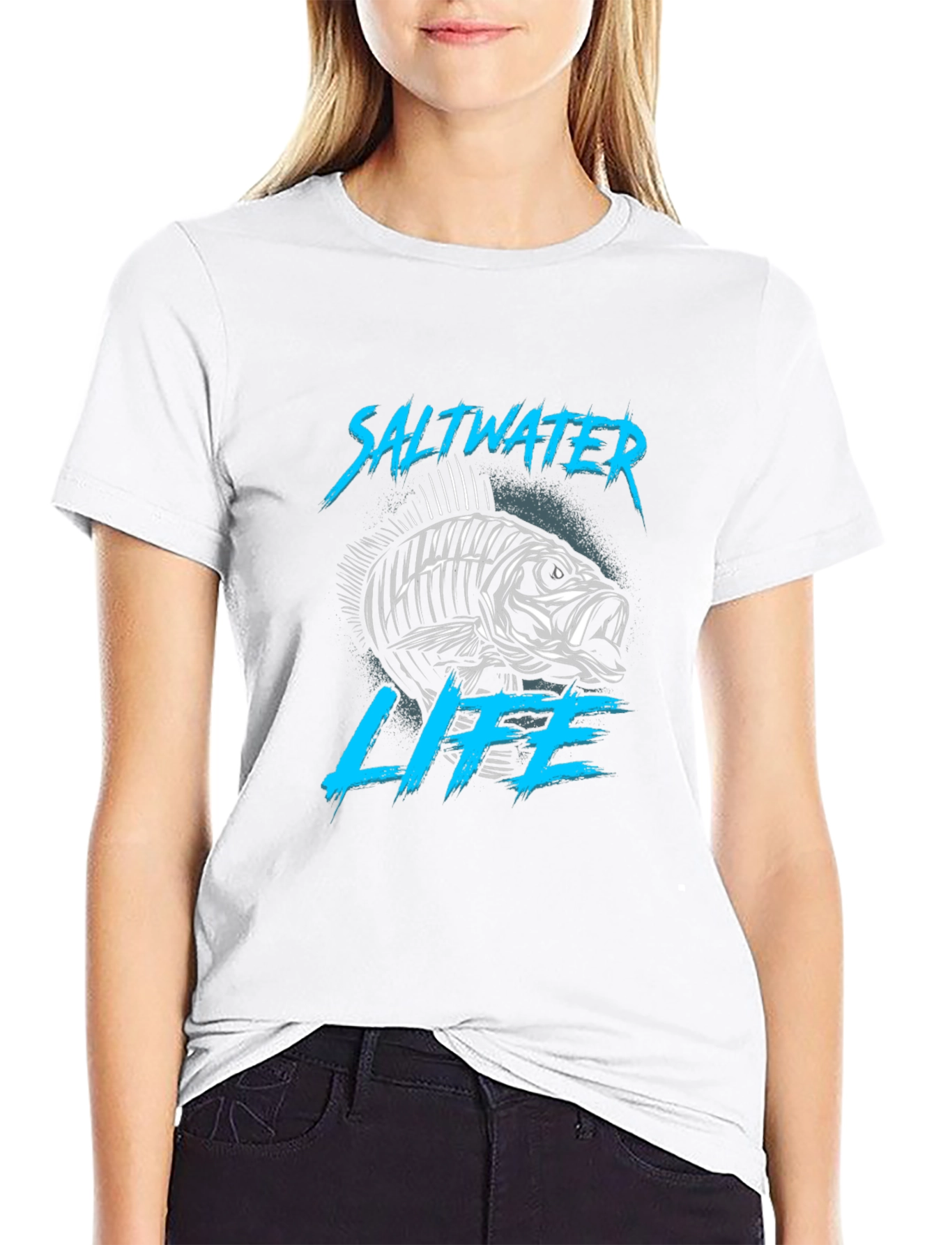 Saltwater Life Black T-Shirt - Fish Graphic Tee