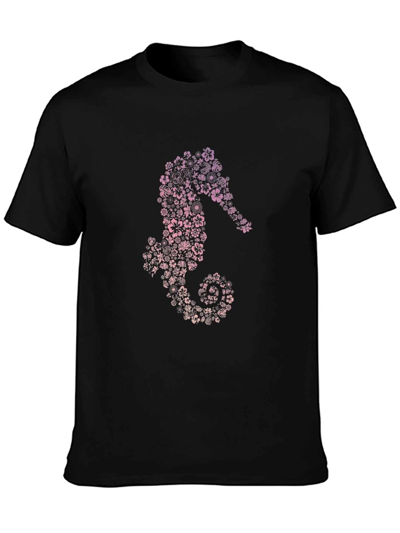 Floral Seahorse Graphic Tee - Unique Design