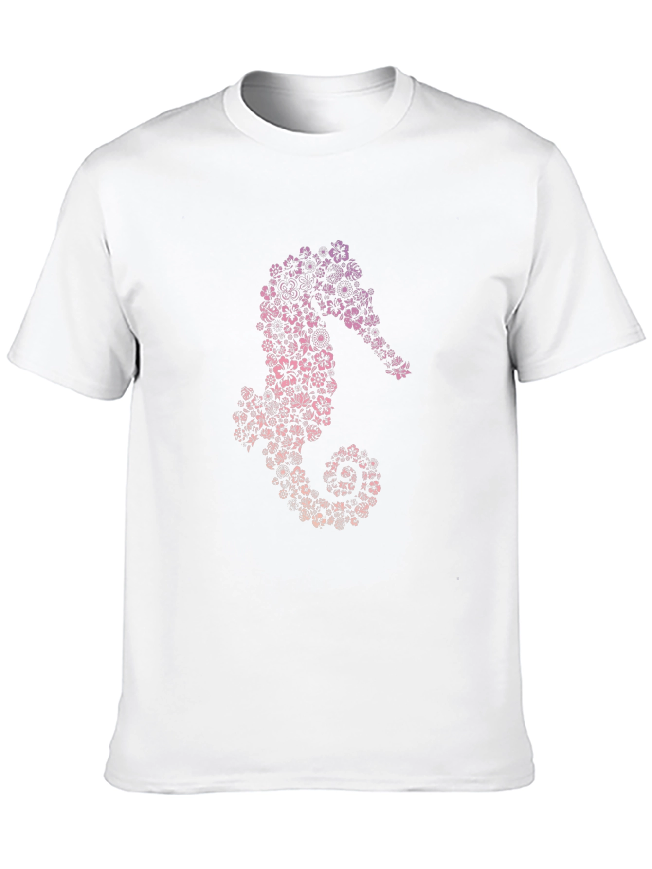 Floral Seahorse Graphic Tee - Unique Design