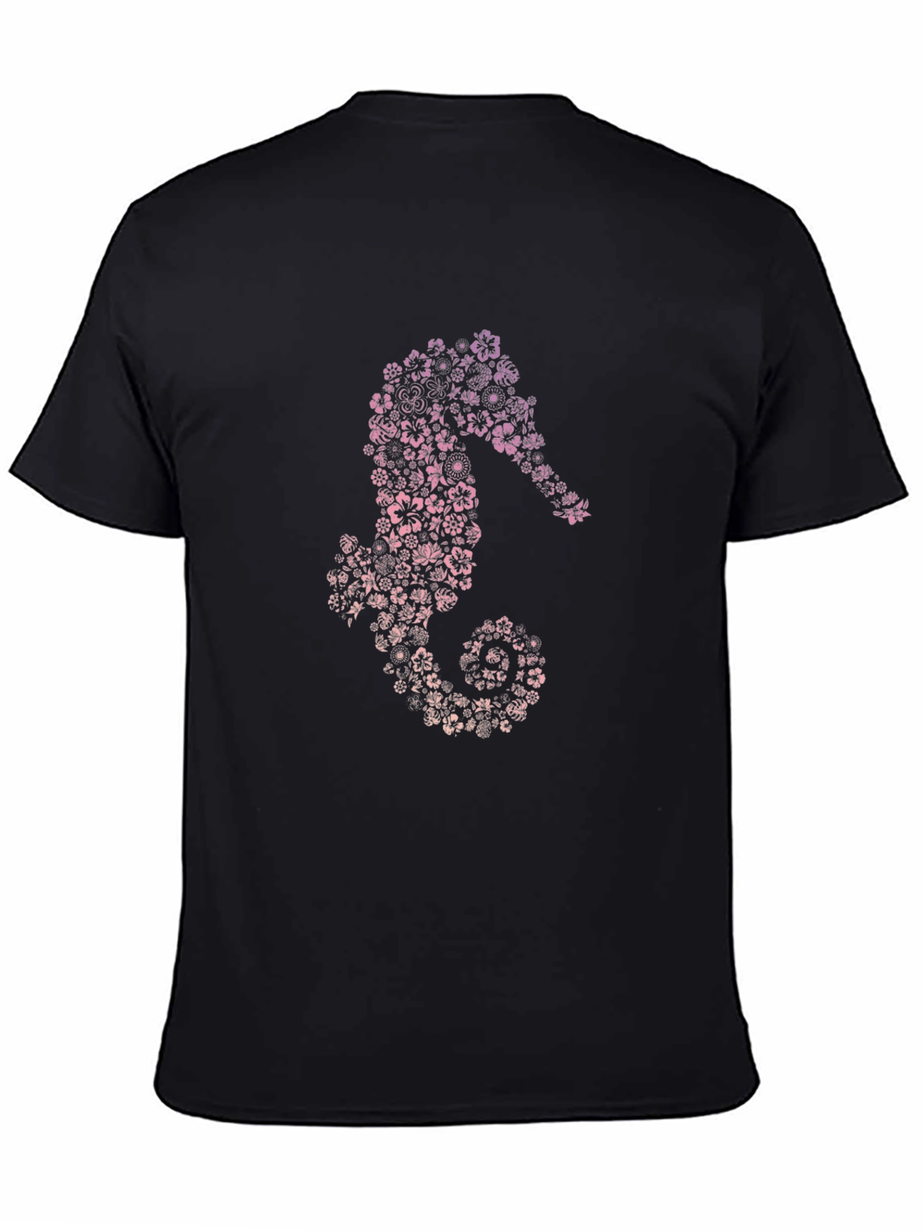 Floral Seahorse Graphic Tee - Unique Design