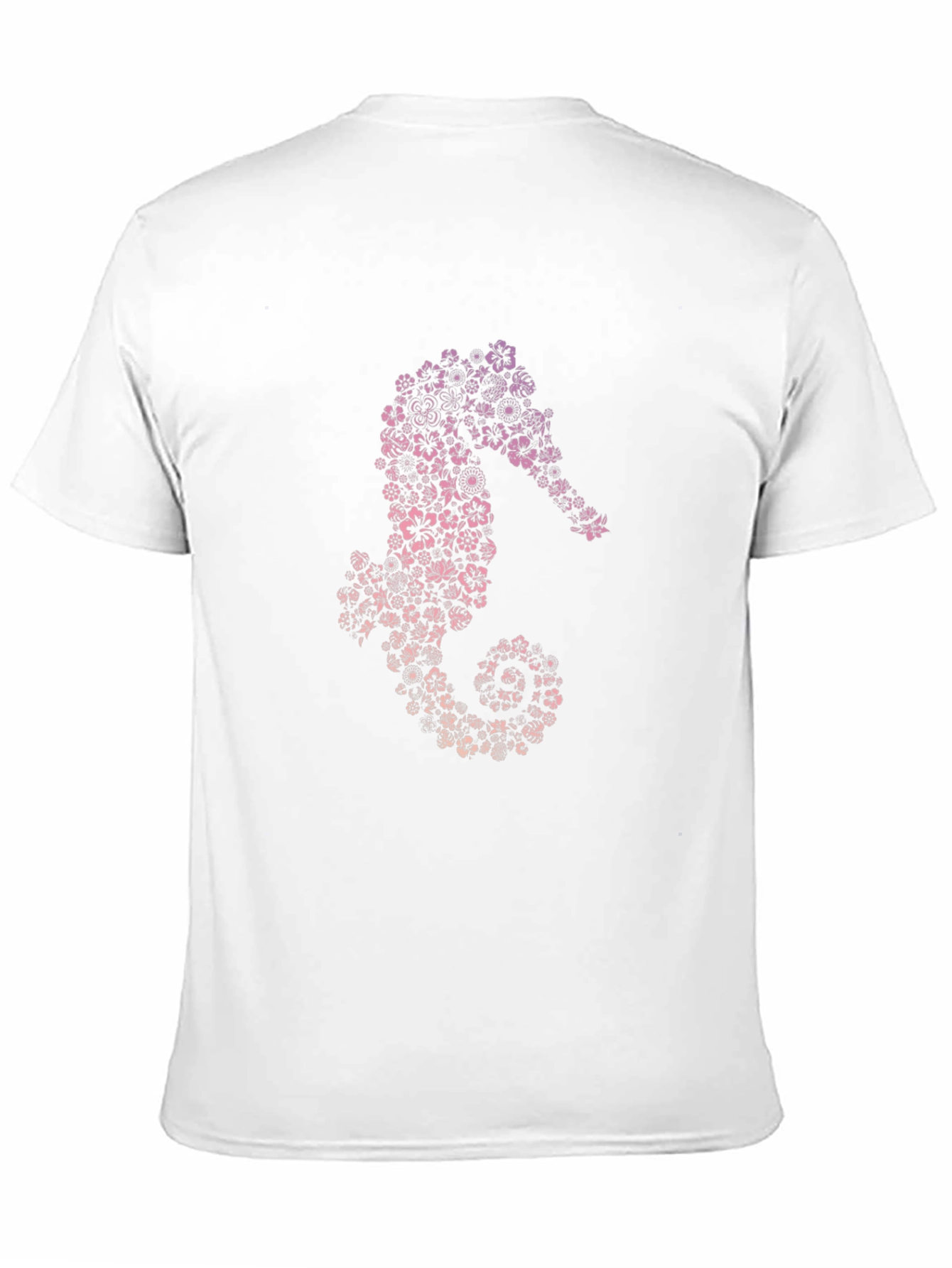 Floral Seahorse Graphic Tee - Unique Design