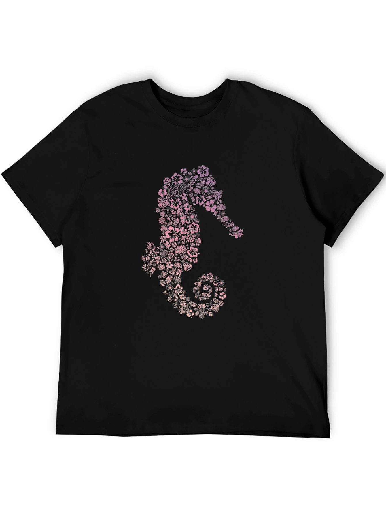 Floral Seahorse Graphic Tee - Unique Design