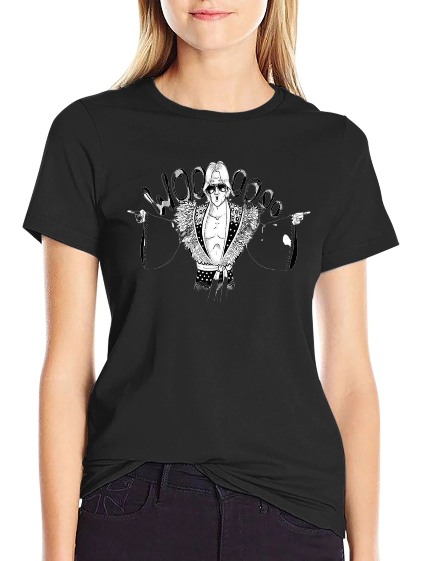 Woo! Ric Flair Graphic Black T-Shirt
