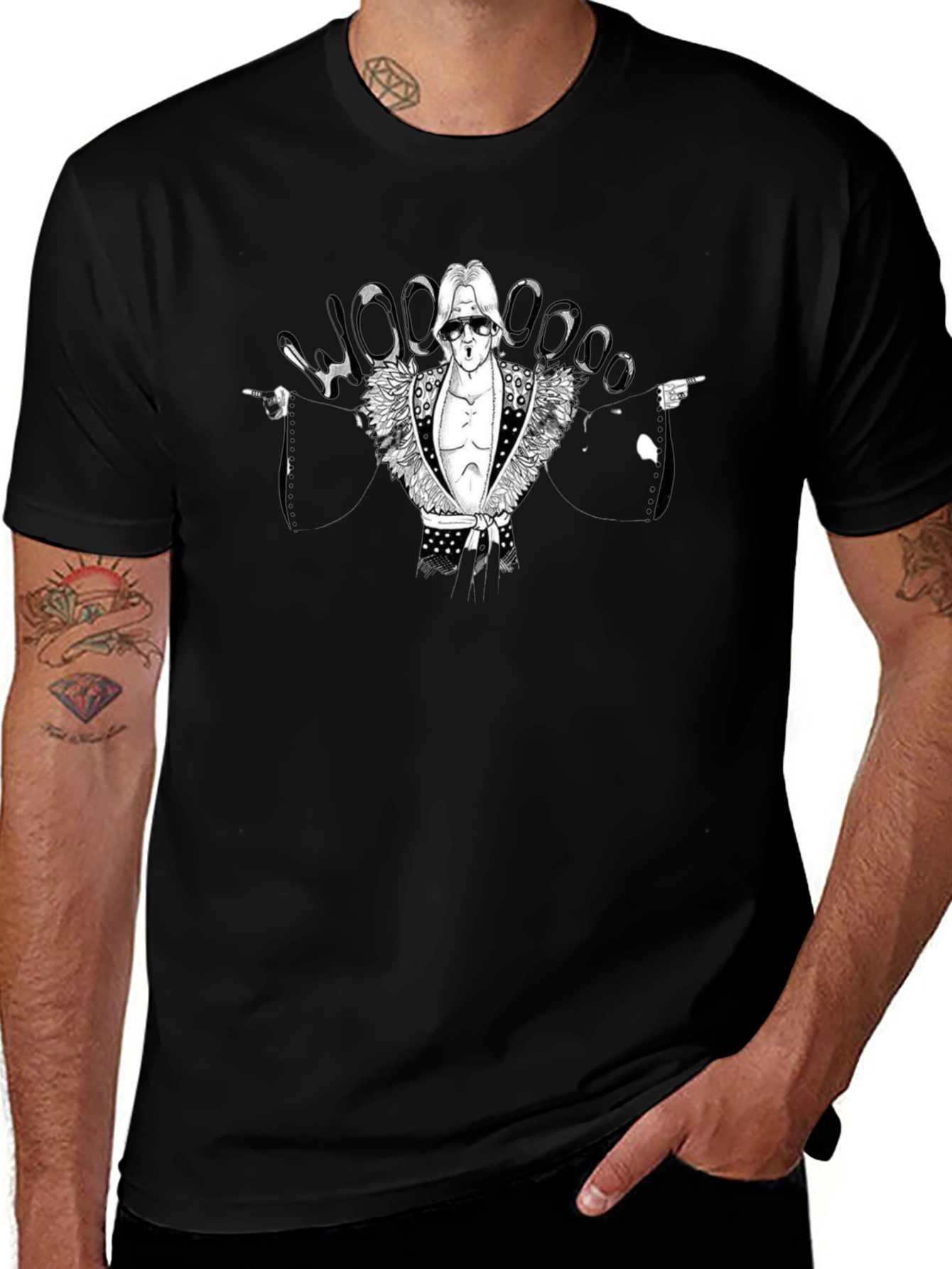 Woo! Ric Flair Graphic Black T-Shirt