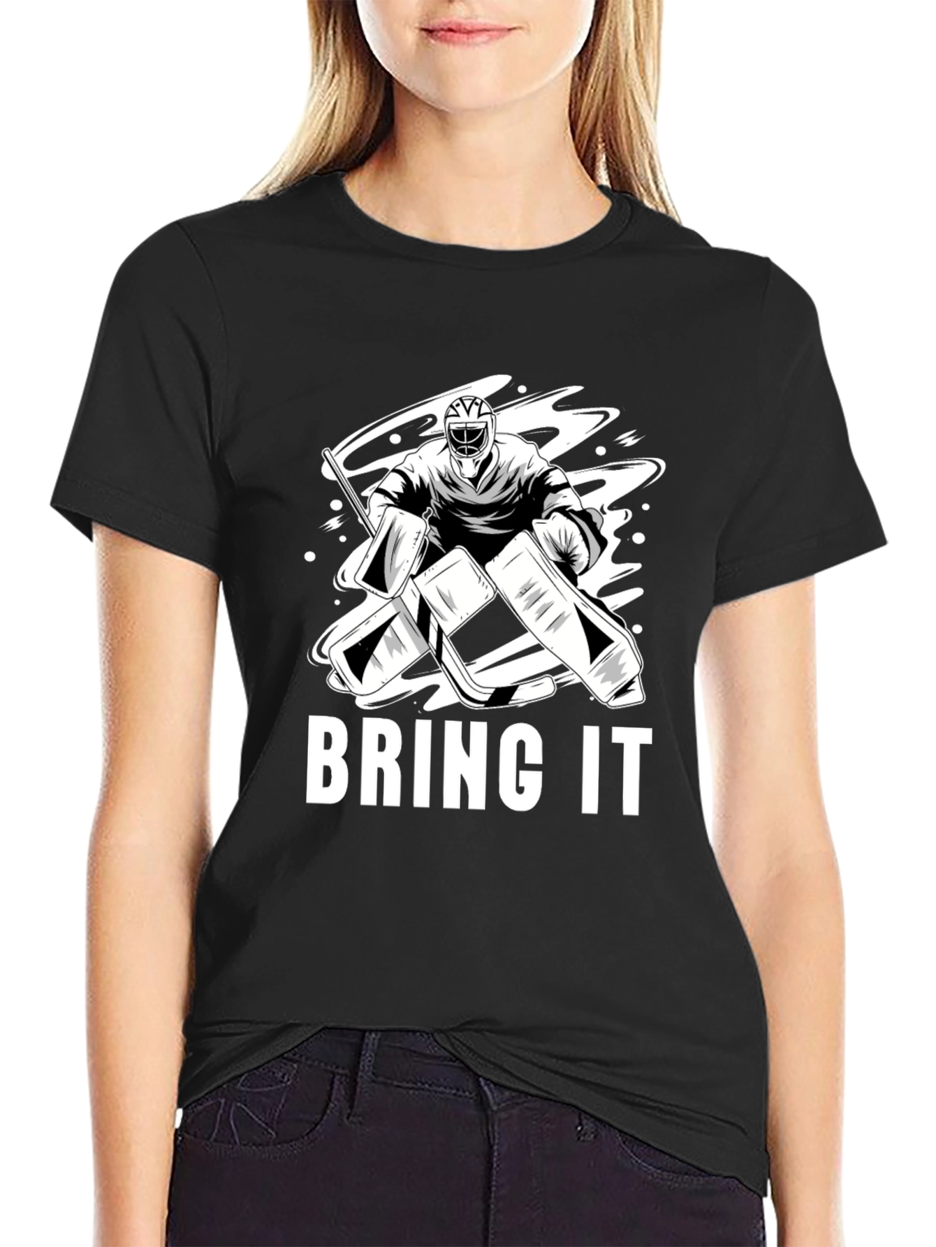 Hockey Goalie T-Shirt - Bring It Design