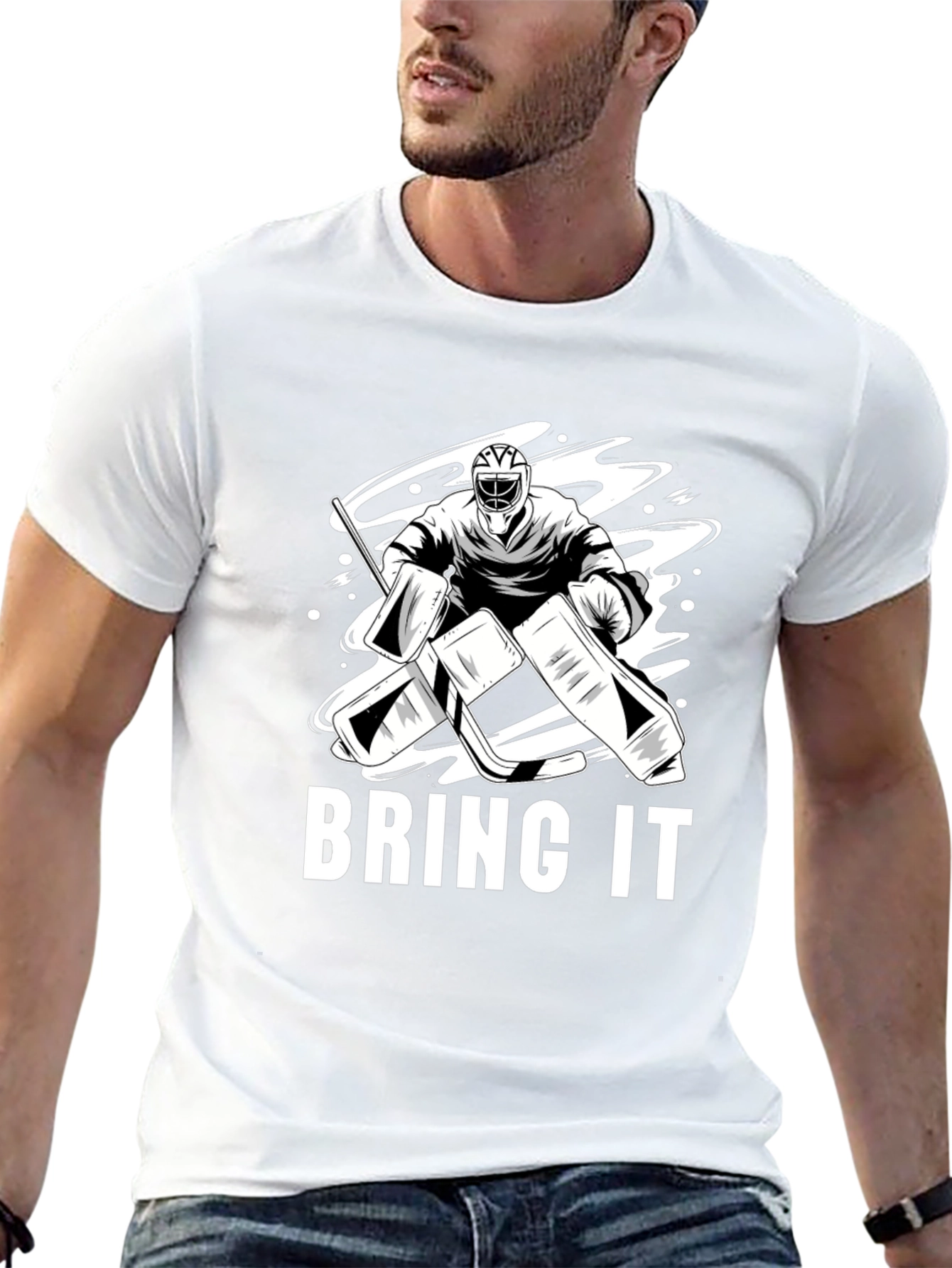 Hockey Goalie T-Shirt - Bring It Design