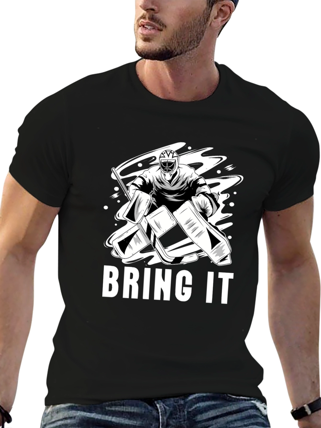 Hockey Goalie T-Shirt - Bring It Design