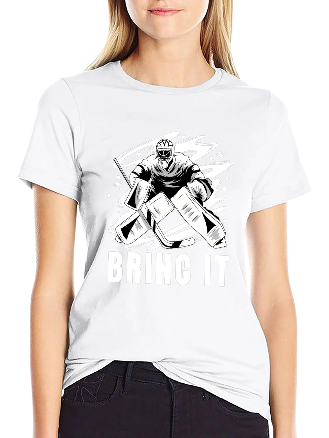 Hockey Goalie T-Shirt - Bring It Design