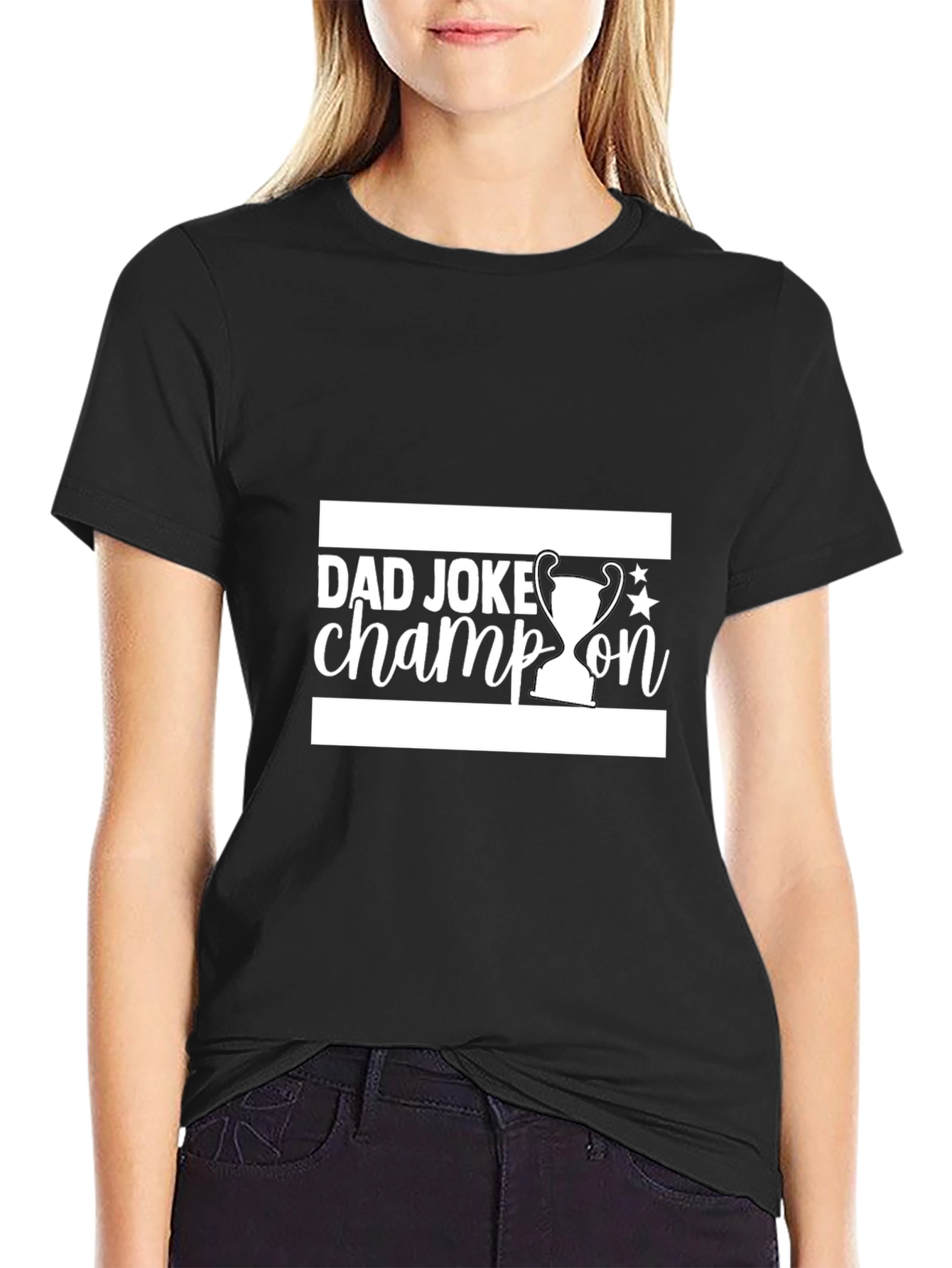 Dad Joke Champion Black T-Shirt