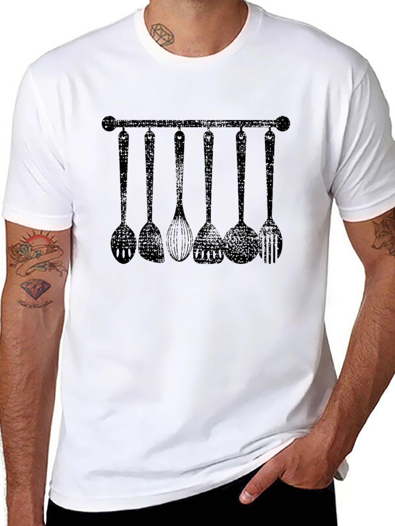 Culinary Tool Rack Graphic T-Shirt - Black