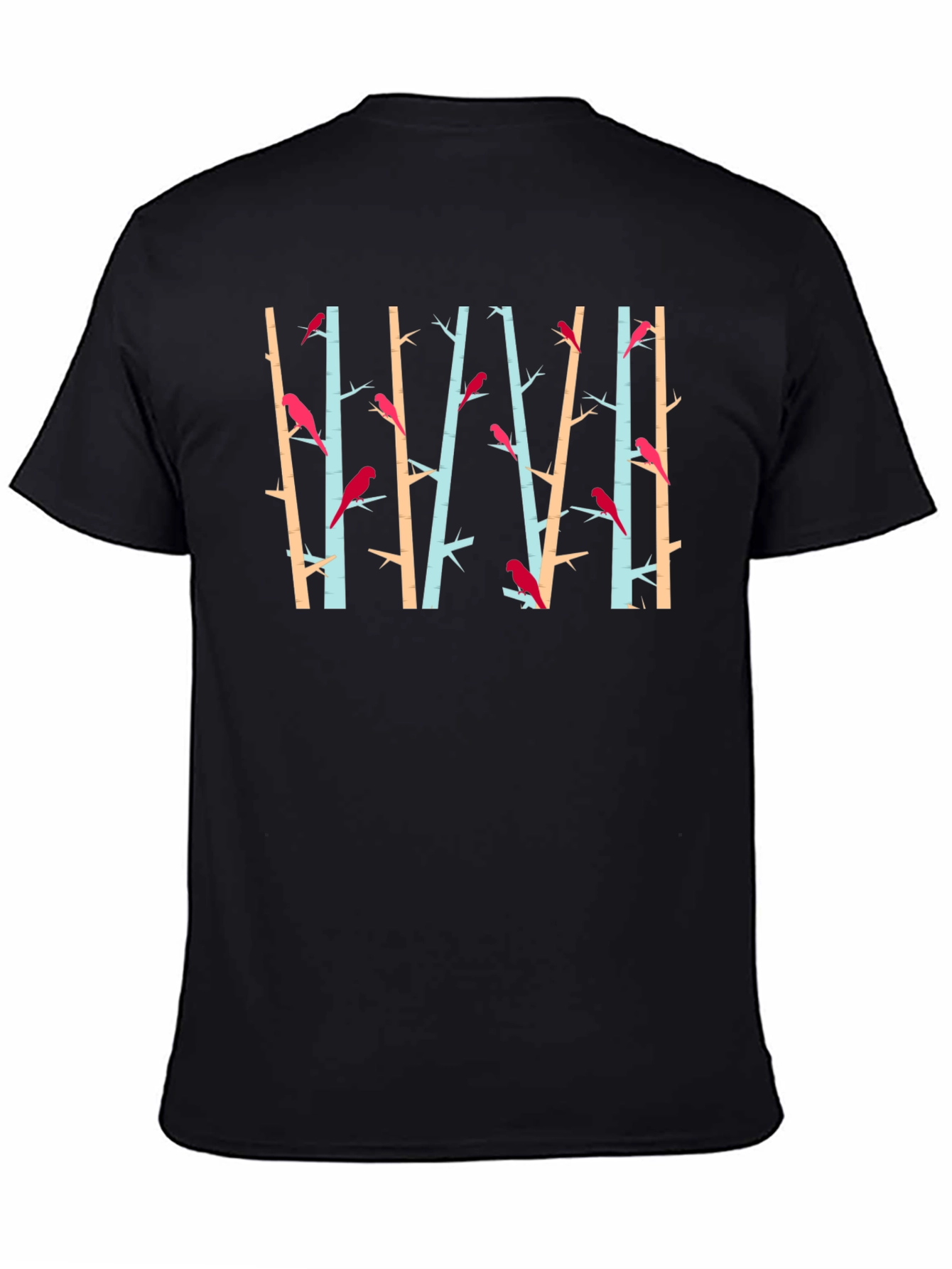 Birds on Branches Graphic Tee - Mens Black T-Shirt