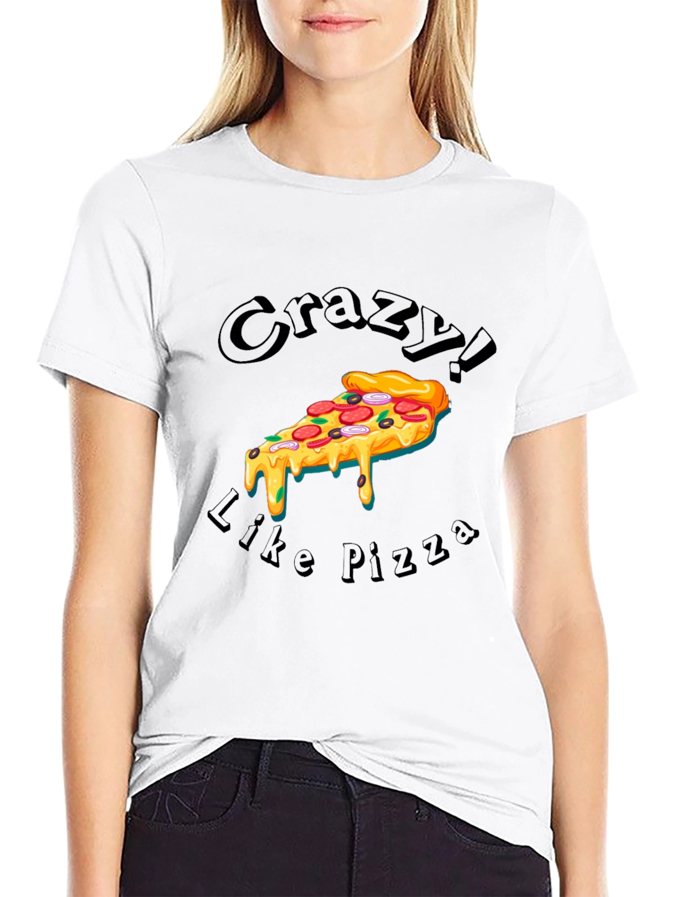 Crazy Like Pizza Graphic T-Shirt