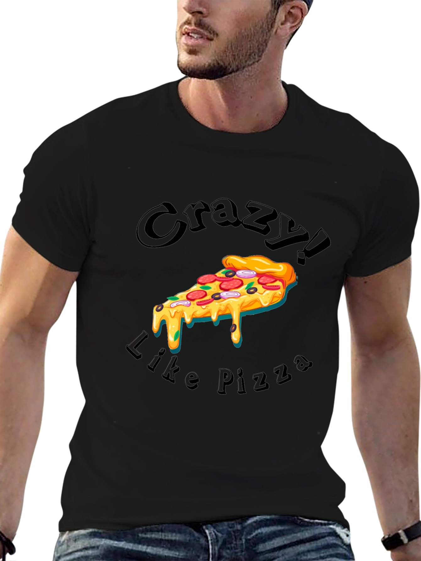 Crazy Like Pizza Graphic T-Shirt