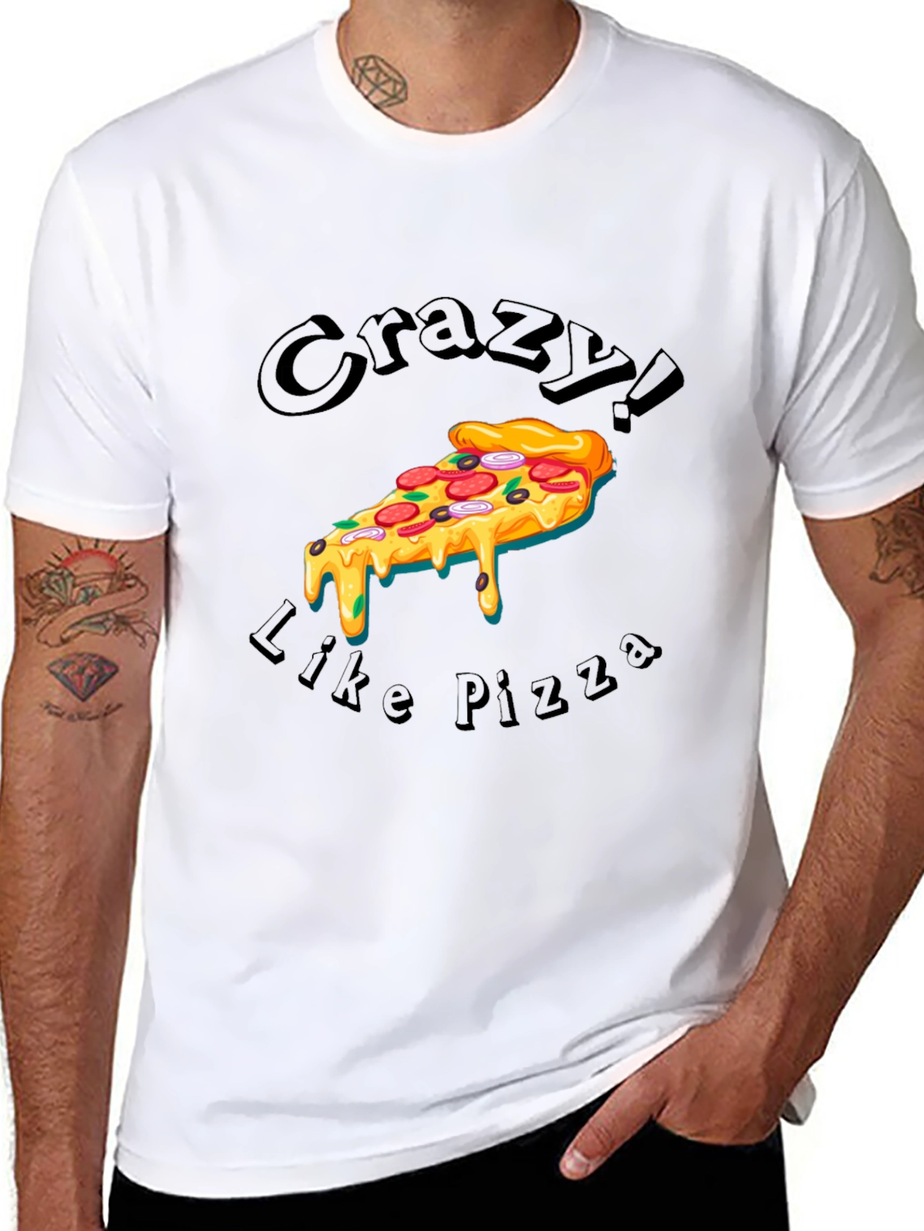 Crazy Like Pizza Graphic T-Shirt