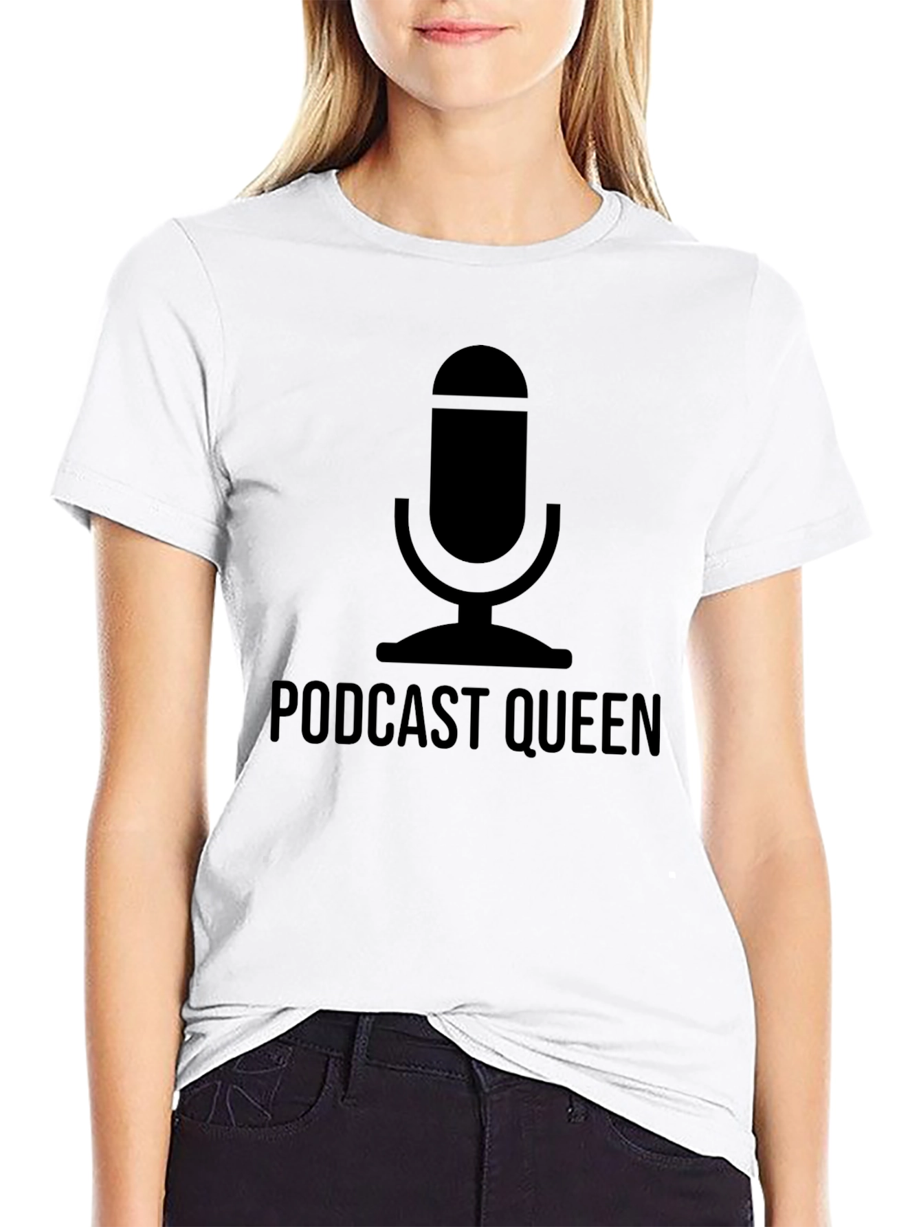Podcast Queen T-Shirt - Microphone Graphic Tee